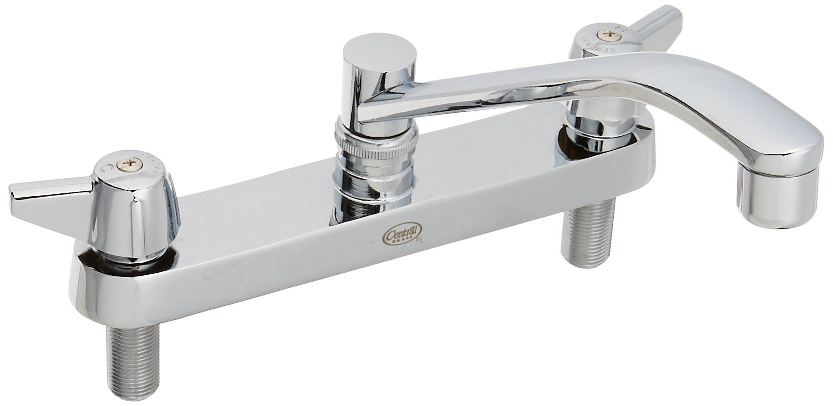 Central Brass 0123-A Two Handle Cast Brass Kitchen Faucet in Chrome