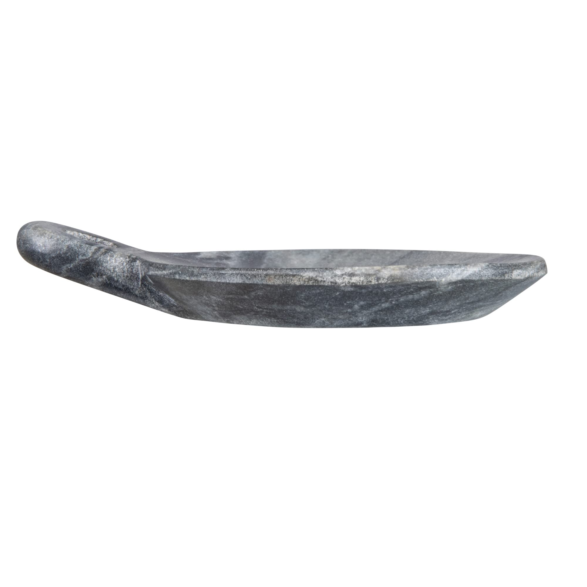 Creative Co-Op Hand-Carved Marble Handle, Grey Dish, 4''