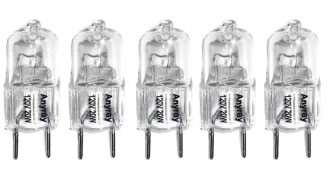 Anyray (5)-Pack Replacement Light Bulb 120V 20-Watt For Microwave Wb36X10213 20W