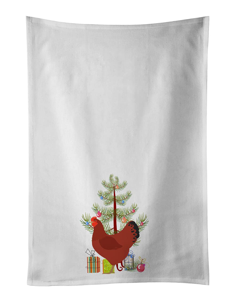 New Hampshire Red Chicken Christmas White Kitchen Towel Set of 2