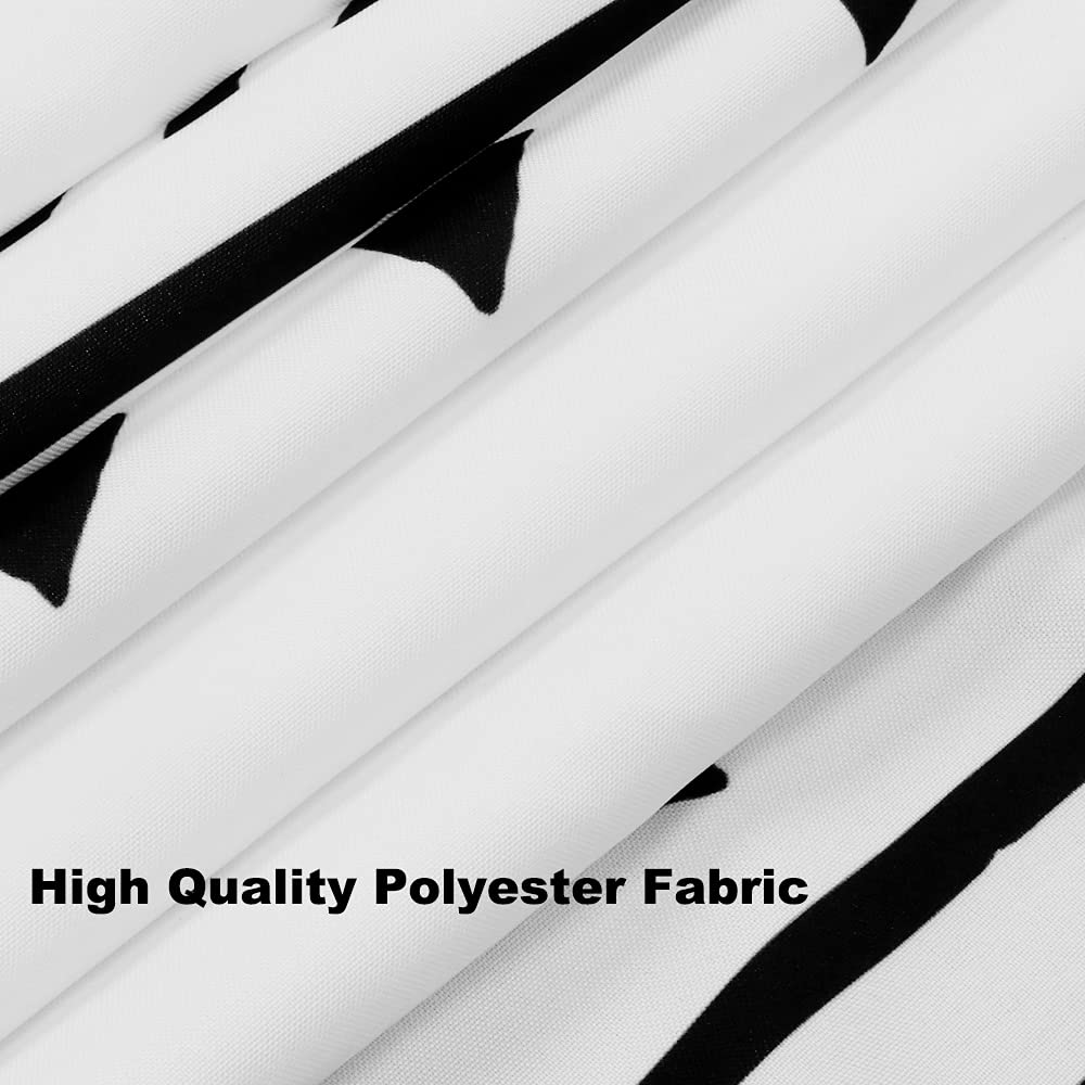 Uphome Extra Long Fabric Shower Curtain for Bathroom  Black and White Boho Shower Curtain Set Chic Triangle Geometric Tassel Cloth Bath Curtains  Waterproof Machine Washable for Modern Bathtub 72x84