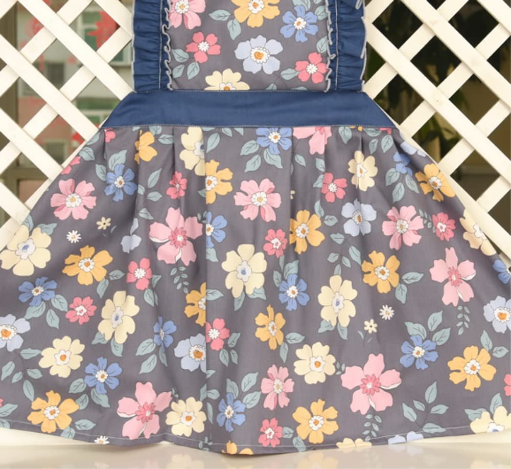 CRB Fashion Kids Cooking Baking Apron | Toddler  Little Girls  Cute Kitchen Chef Aprons (2 to 5 Years Old  Light Blue)