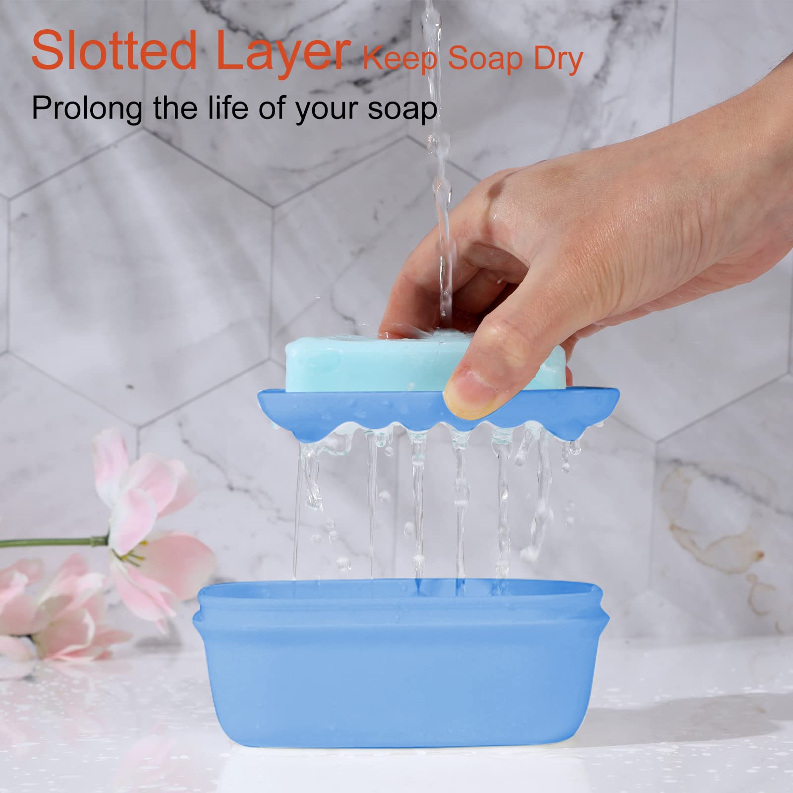 Quatish Soap Holder, Travel Soap Container With Lid, Portable Bar Soap Case, Leakproof Soap Box With Perforations, Soap Dishes F