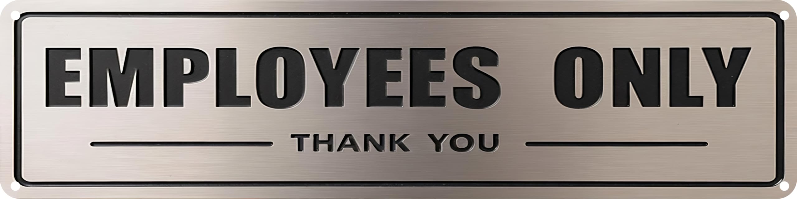 FWBOYSV Employees Only Metal Sign 4x16in Retro Wall Plaque for Office Garage House Bathroom Kitchen Room Door Decor