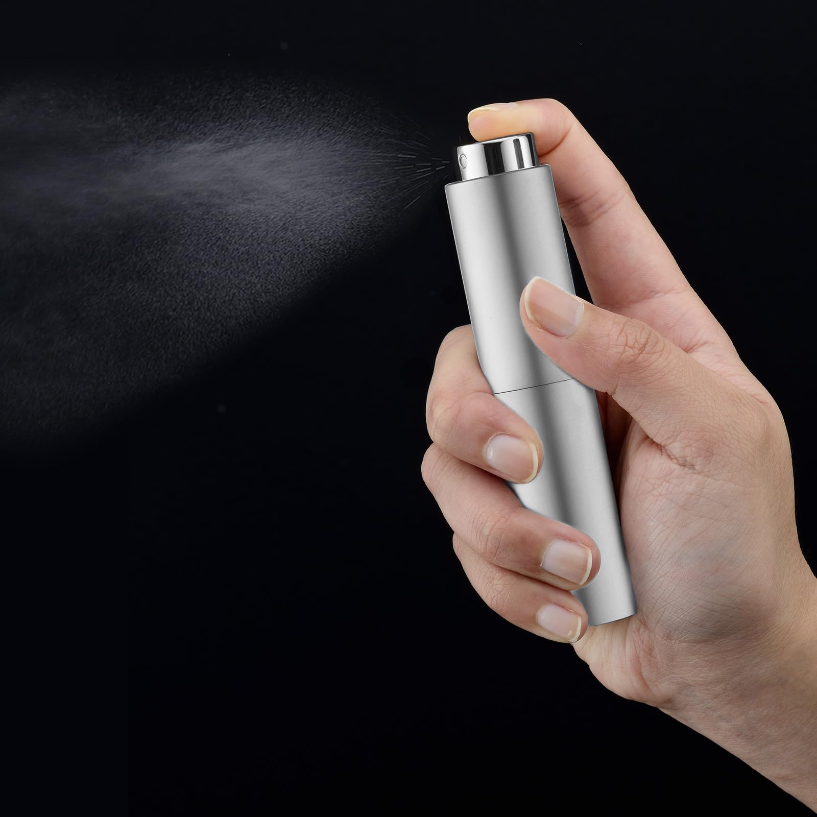 Tekson 10ml Travel Perfume Atomizer - Refillable Mini Cologne Spray Bottle, Sliver