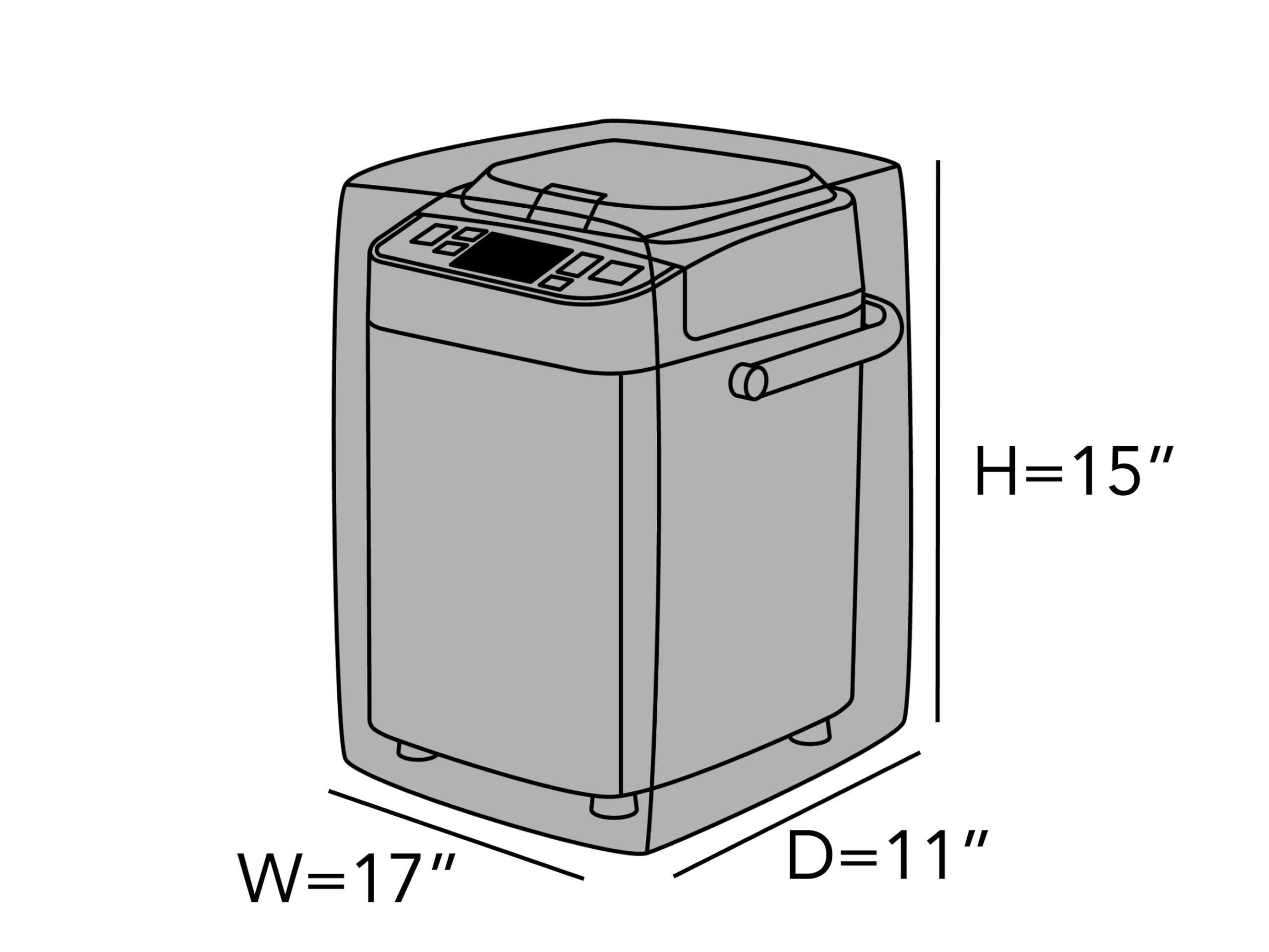 Covermates Keepsakes - Bread Maker Cover - Dust Protection - Stain Resistant - Washable - Appliance Cover, Slate