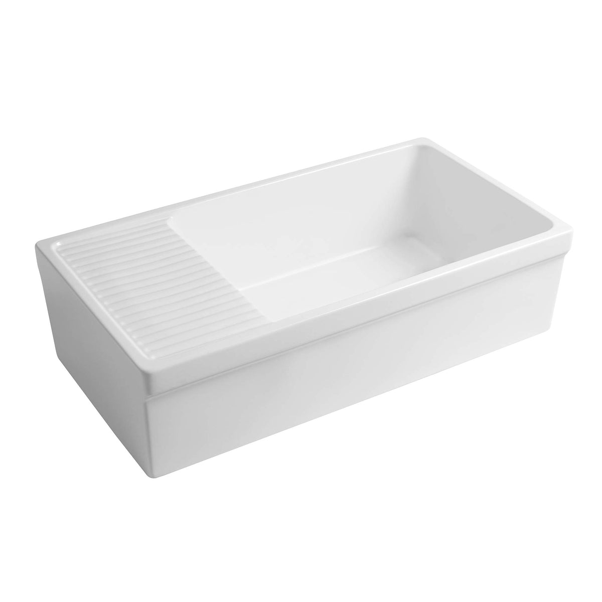 Whitehaus Collection Whqd540-M-White Quatro Alcove Kitchen, Fireclay, Front Apron Sink, Matte, White