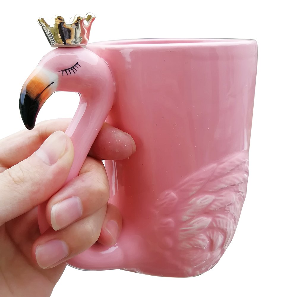 16 Oz Cute Pink Coffee Mug Ceramic Flamingo Gift Unique Mug Mom Day Gift For Women Her Grandma Pretty Mug Funny Coffee Cup Funky
