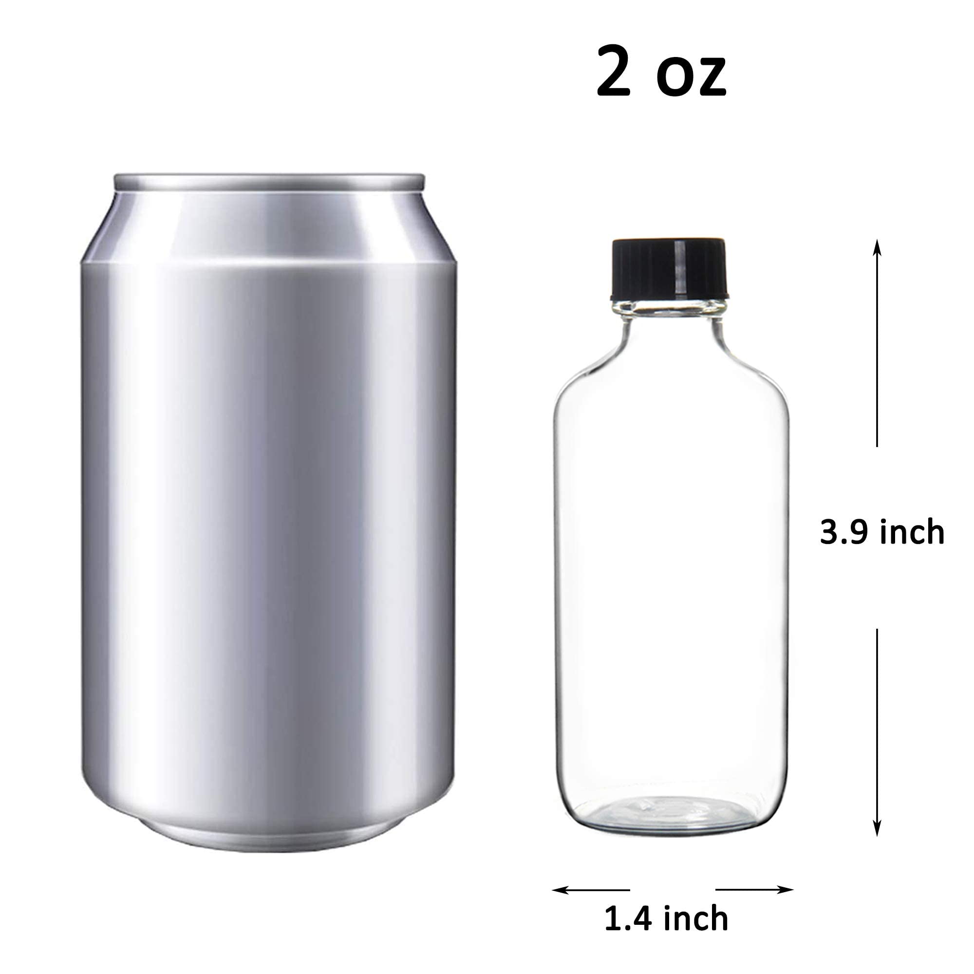 Youngever 16 Pack Empty Glass Bottles With Lids, Refillable Container For Essential Oils, Vanilla Extract And More (2 Ounce)
