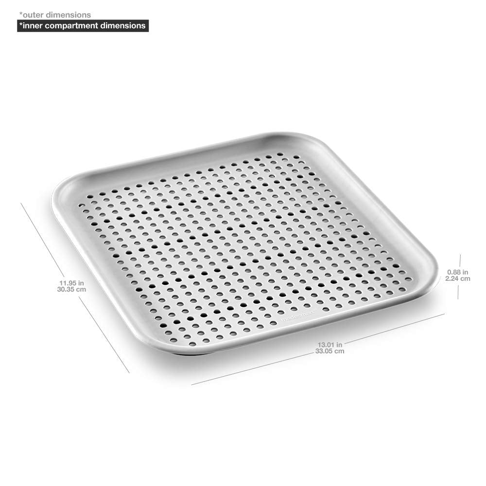Madesmart Elevated Sink Mat-Sinkware Collection Ventilation Holes For Airflow, Soft Material, Non-Slip Material, Large, Grey