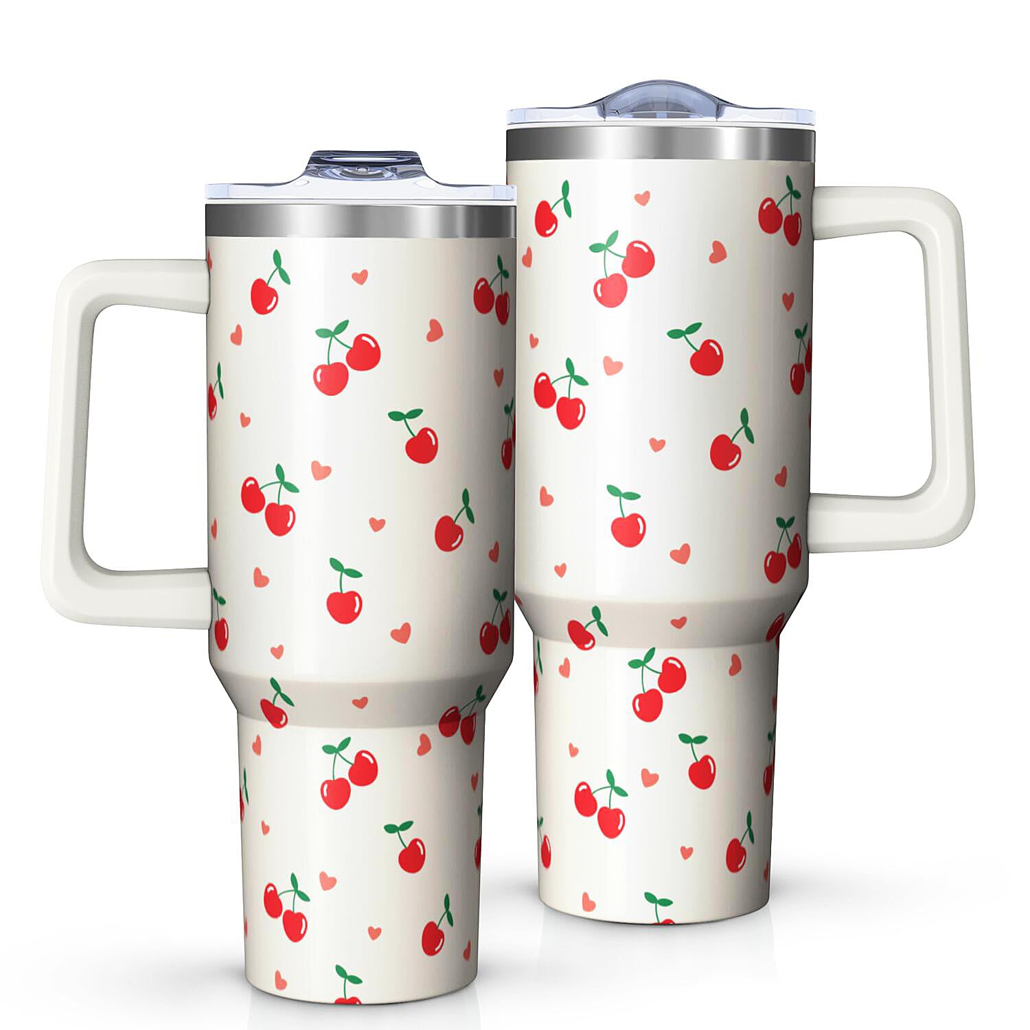 Geliao Lianglo 40oz Cherry Tumbler with Handle and Straw,Insulated Stainless Steel Mug, Gifts for Women Cherry Lovers on Birthda