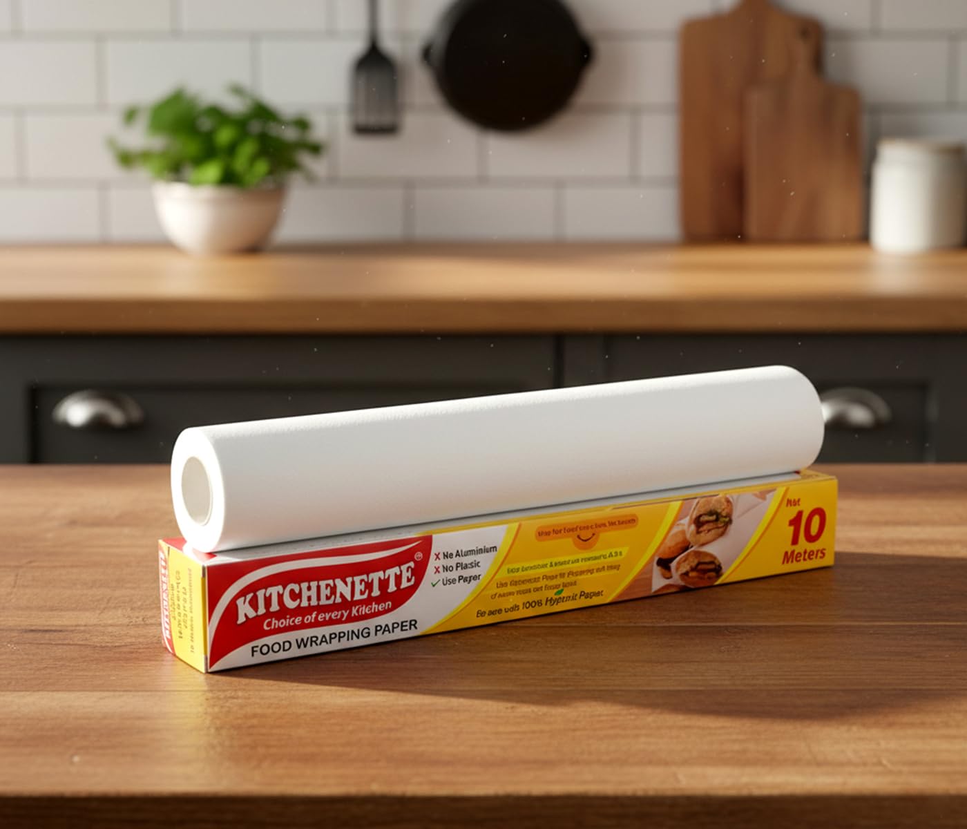 Kitchenette Butter Paper Roll 10 Mtr - Food Wrapping Paper For Home And Kitchen, Uniwrap Chapati Wrap, Roti Paperwrap, Tiffin An
