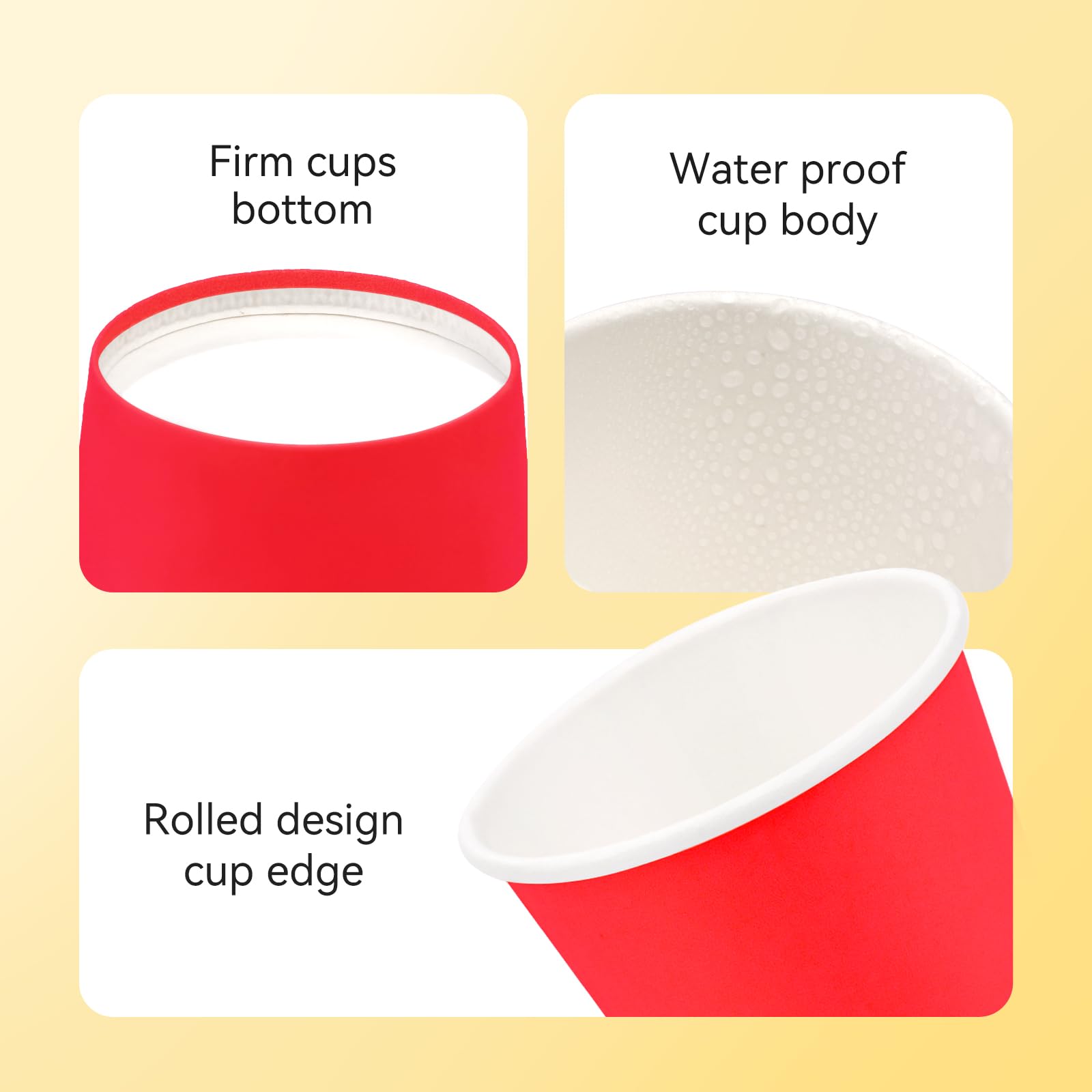 Prgery 100 Pack 3oz Red Paper Cups Mouthwash Cups  Disposable Bathroom Cups Small Paper Cups 3oz Ideal for Bathroom Supermarket Birthday Party Picnic and BBQ