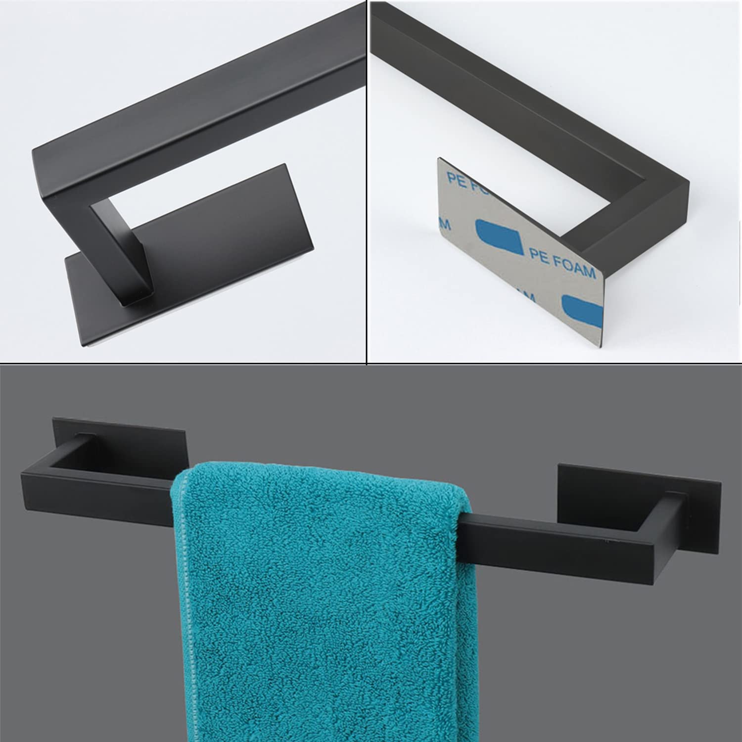 Vanloory 5 Pieces Self Adhesive Bathroom Hardware Set-Sus304 Stainless Steel-Towel Rack Set Include 16Towel Bar+Toilet Paper Hol