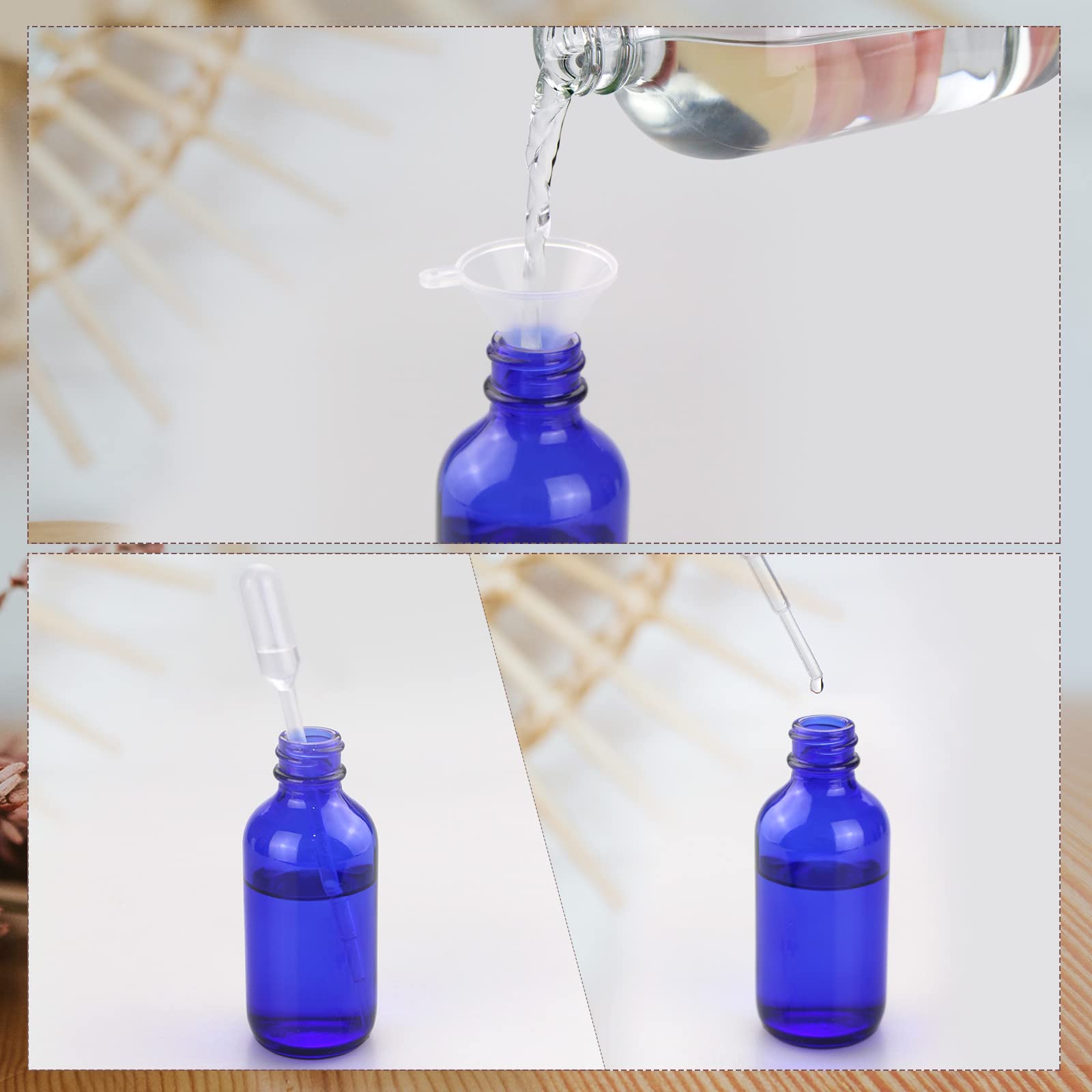 Wedama Glass Spray Bottles, Mini Spray Bottles 2 Oz, Empty Small Spray Bottles With Funnel Dropper, Fine Mist For Hair, Travel,