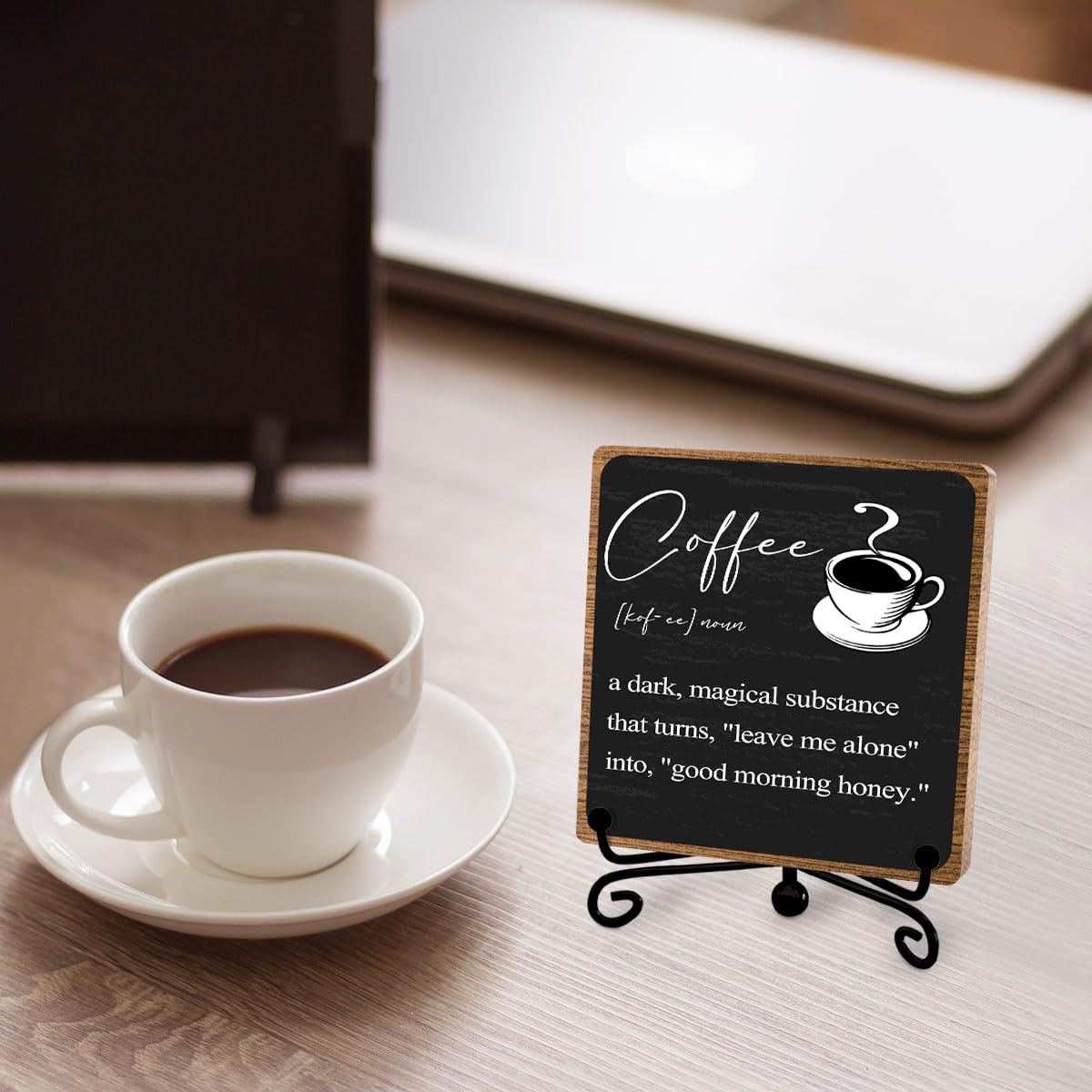 Toerifer Coffee Lover Gifts, Funny Coffee Bar Accessories, Table Decorations Supplies, Desk Shelf Cubicles for Coffee Bar Decora