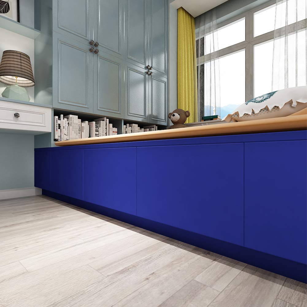 Lacheery Blue Peel And Stick Wallpaper For Bedroom Royal Blue Contact Paper For Cabinets Removable Wallpaper Matte Textured Wall