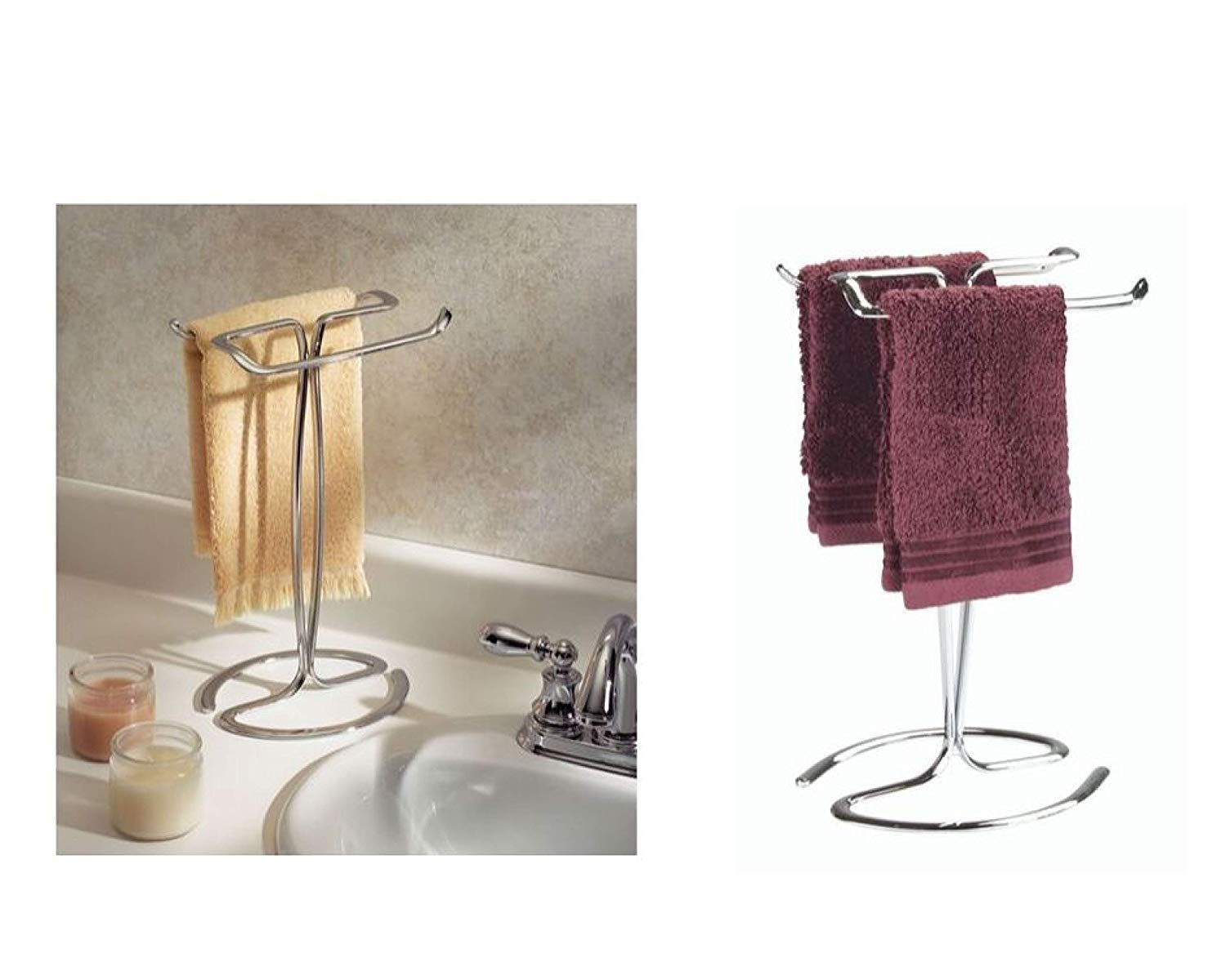 Idesign Metal Hand Towel Rack, The Axis Collection - Holds 2 Hand Towels, 7.75       X 6.25       X 13.5      , Chrome