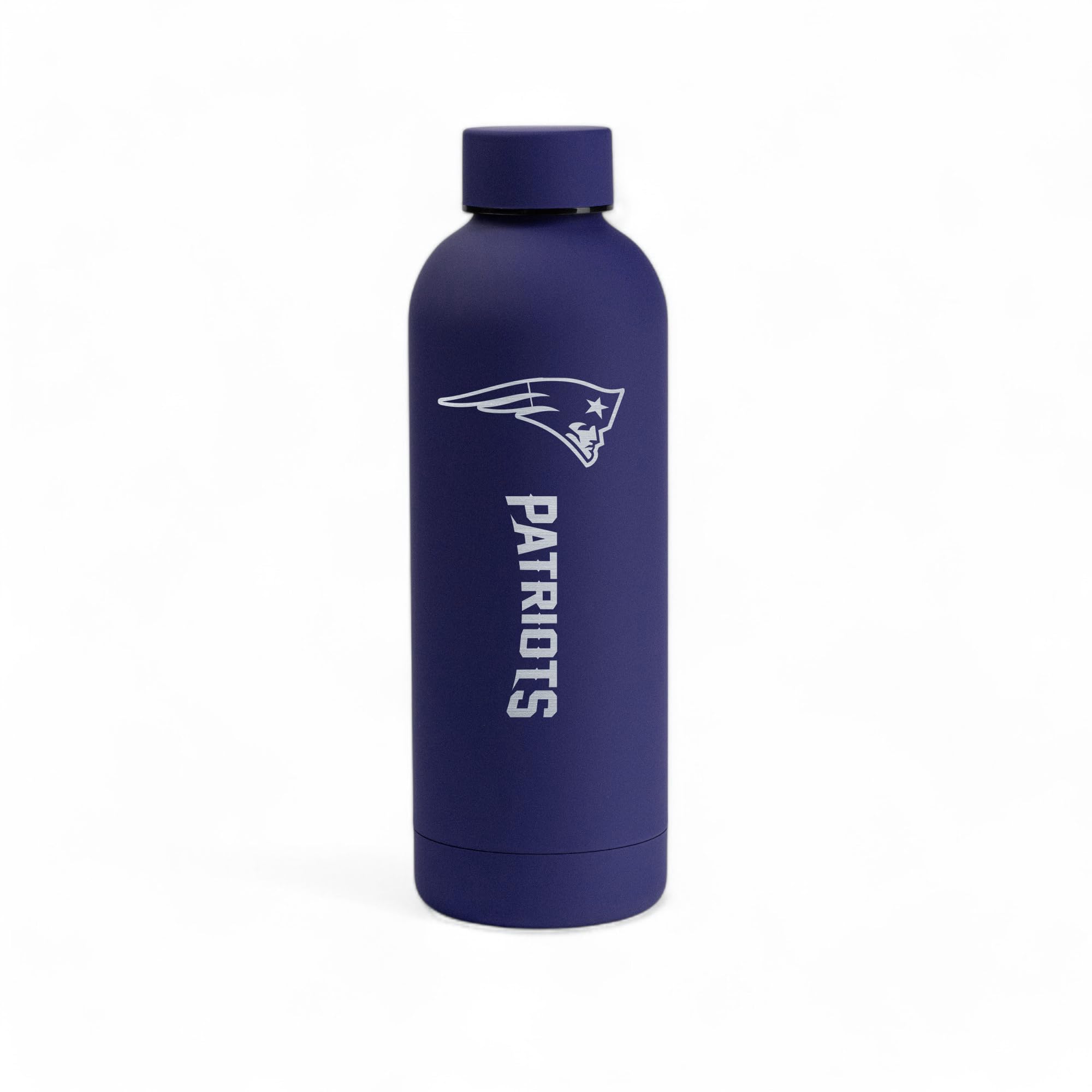 The Memory Company Officially Licensed 17oz Rubberized Water Bottle (Engraved), New England Patriots