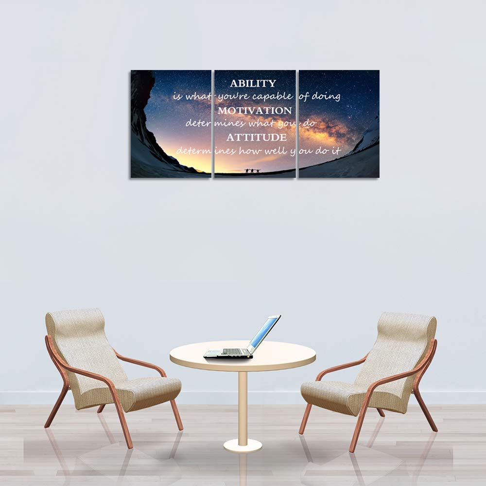 3 Panels Successful Inspirational Posters Quotes Wall Art Ability Modern Motivational Painting Picture Prints on Canvas Artwork Motto for Office Bedroom Decor Living Room Home Decor (16?x36?)