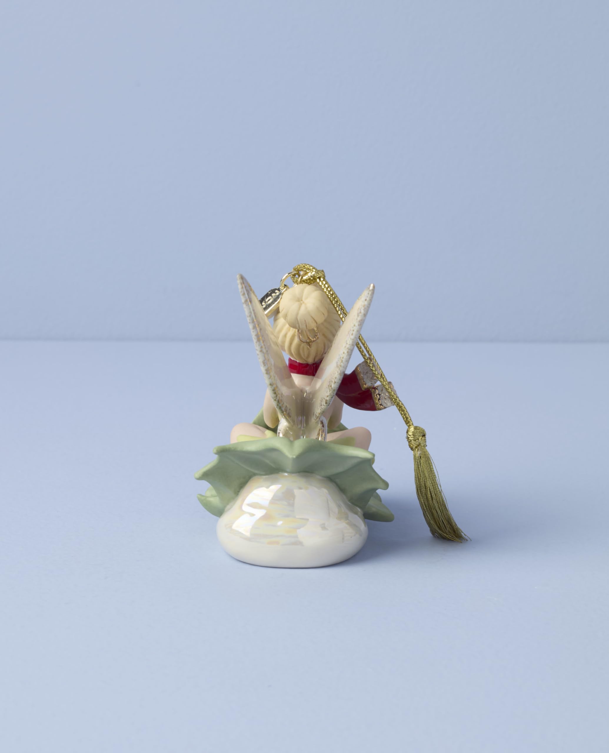 Lenox Ornament, 2025 Tinker Bell Sledding Ornament, Porcelain with Gold Accents, Hanging Cord for Christmas Tree Decoration, Chr