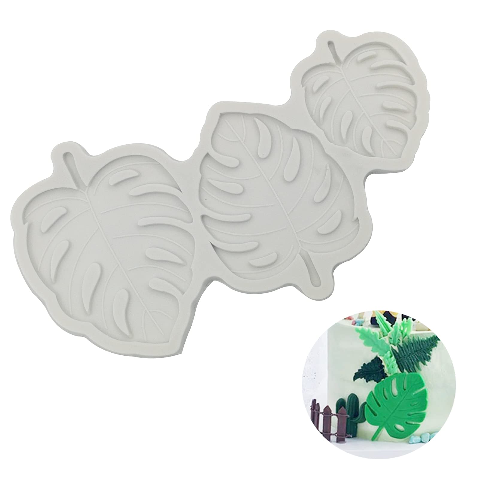 Leaves Silicone Fondant Mold, Tropical Leaf Monstera Leafage Cake Decorating Mold For Chocolate Cookie Pastry Pies,Cake Cup Cake