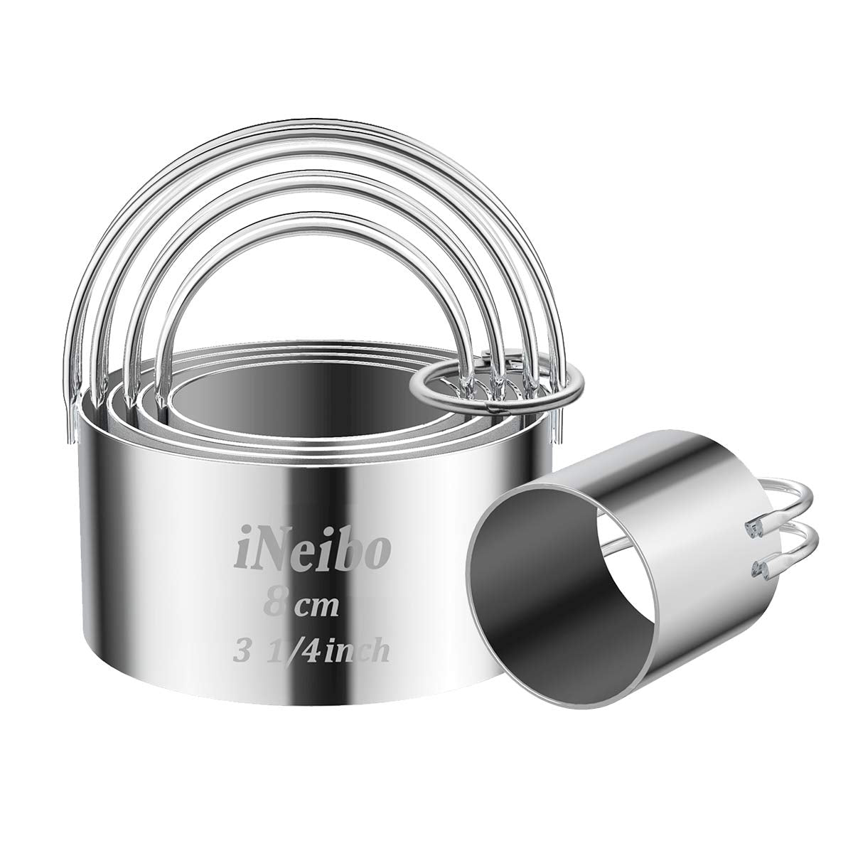 Ineibo Professional Baking Tools Biscuit Cutter Set Dough Blender/Cutter Round Cookies Cutter With Handle + Pastry Scraper+Egg S