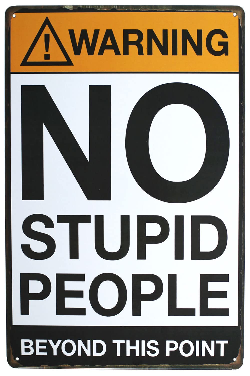 Strosportsandtech Warning No Stupid People Funny Tin Sign Bar Pub Garage Diner Cafe Home Wall Decor Home Decor Art Poster Retro