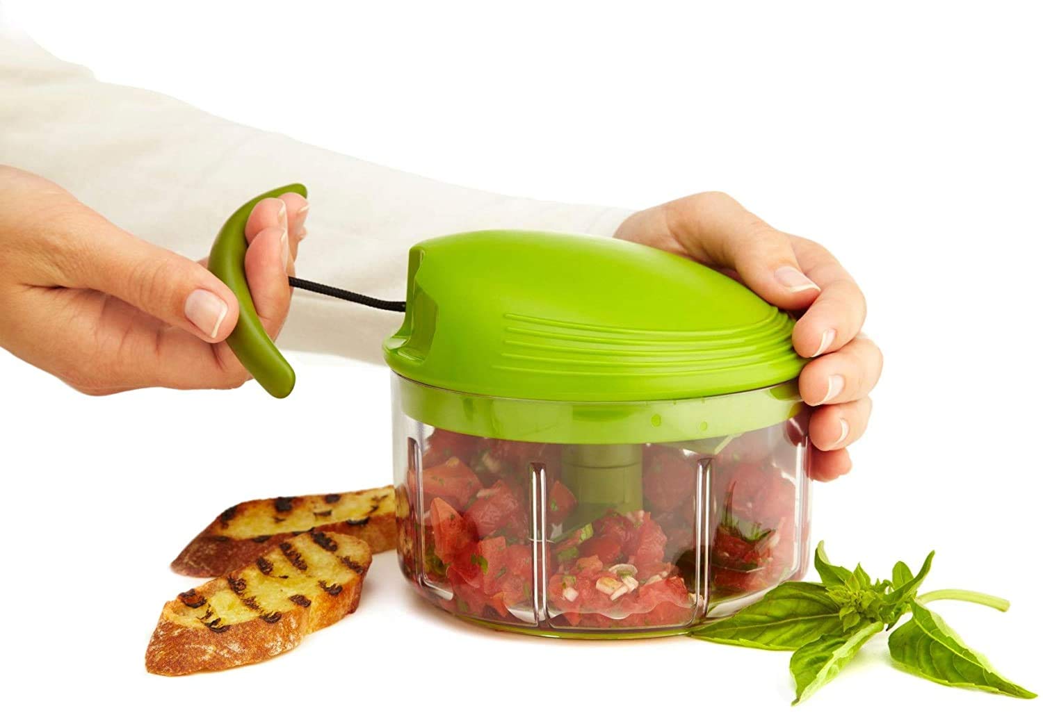 Kuhn Rikon Pull Chop, Vegetable Chopper With Stainless Steel Blades, Food Chopper With Non-Slip Base, Easy To Use Fruit Cutter A