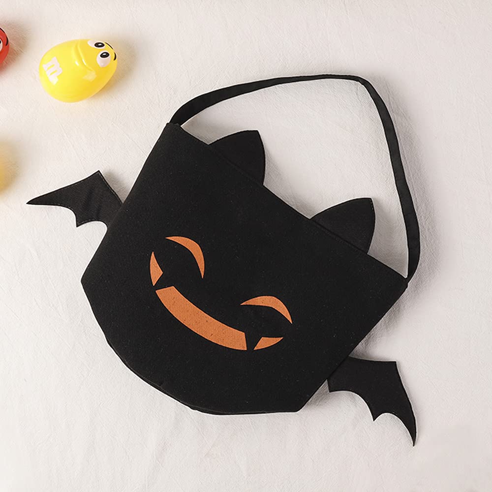 Zhenpony Halloween Trick Or Treat Bags Bat Candy Bucket Reusable Canvas Bag Best Halloween Party Gifts For Kids Halloween Bucket