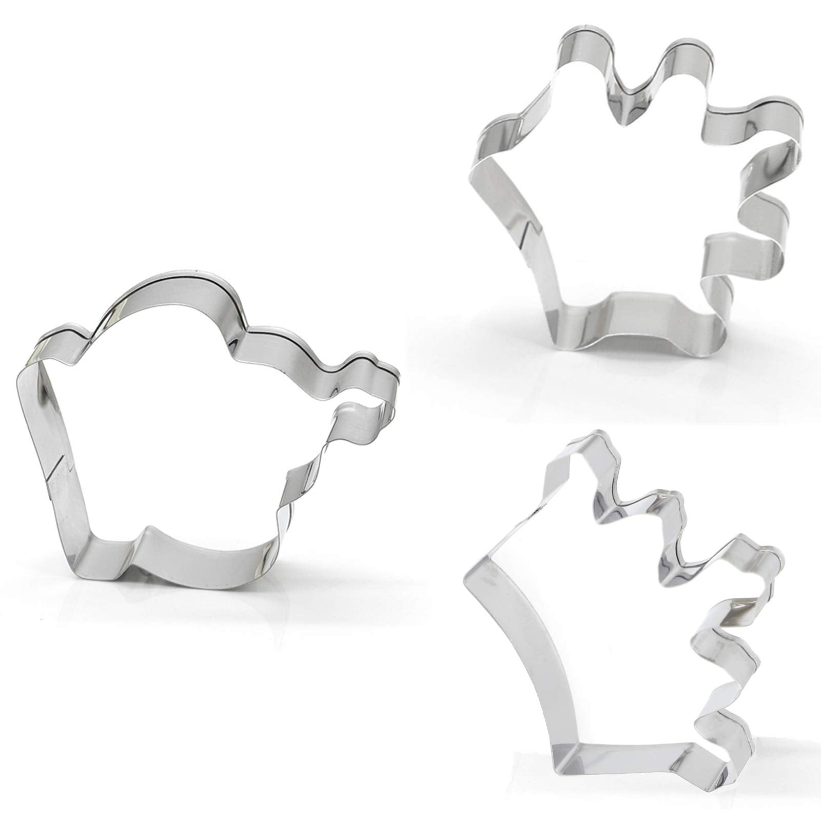 Crown Cookie Cutter Set Of 3 Pcs, Stainless Steel Princess Crown Shaped Fondant Cutters Baking Molds