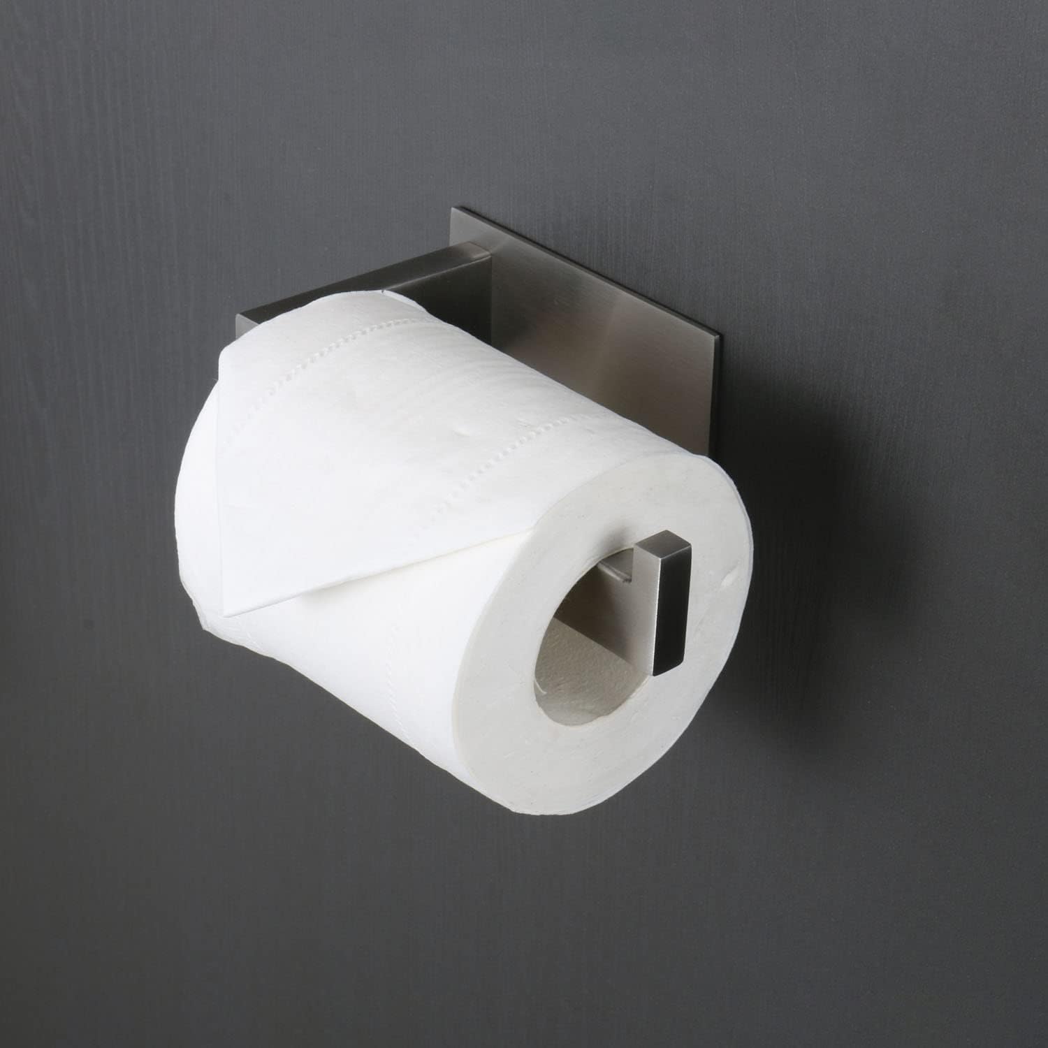 Vanloory Toilet Paper Holder  Self Adhesive Tissue Holder Stainless Steel Rustproof Paper Roll Holder  No Drilling Easy to Install  Toilet Paper Rack Suitable for Office  Bathroom (2  Brushed Nickel)