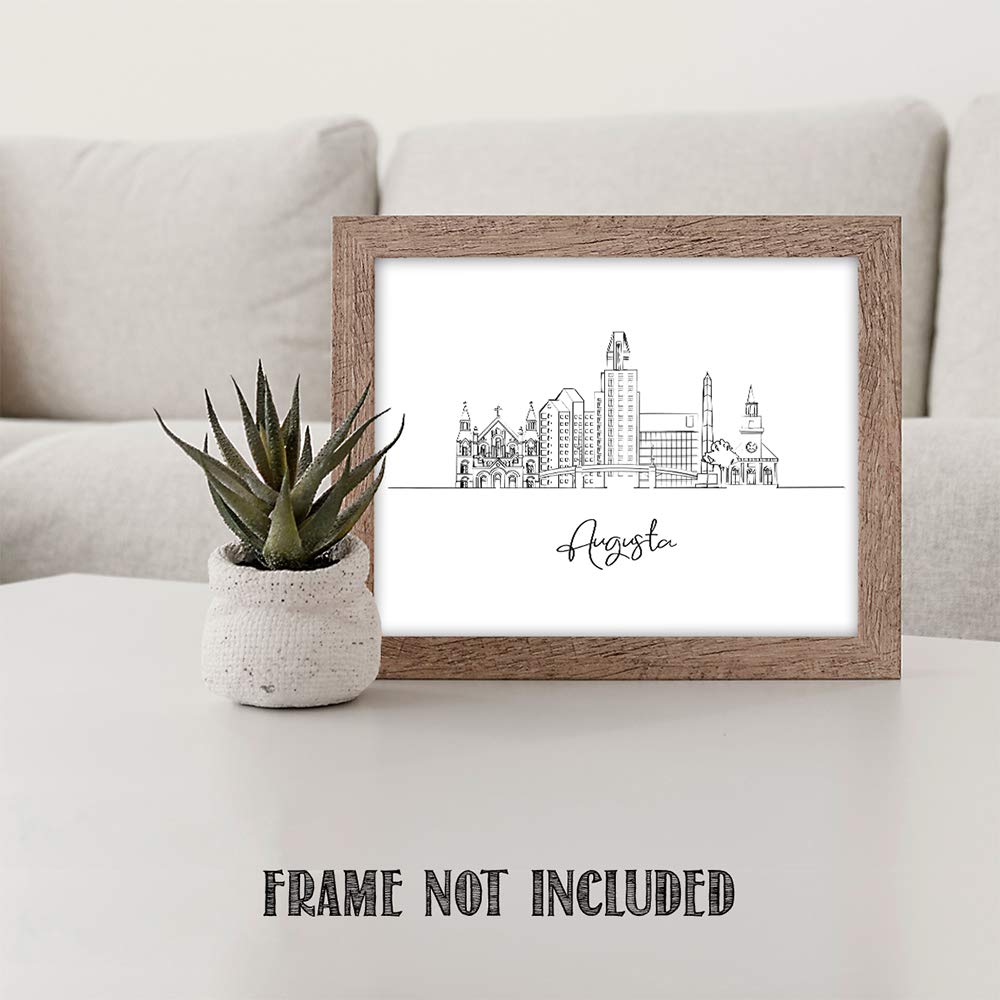 Augusta, Georgia State City Skyline Landscape - United States Of America Travel Adventures & Vacation Cityscape Wall Art Decor-