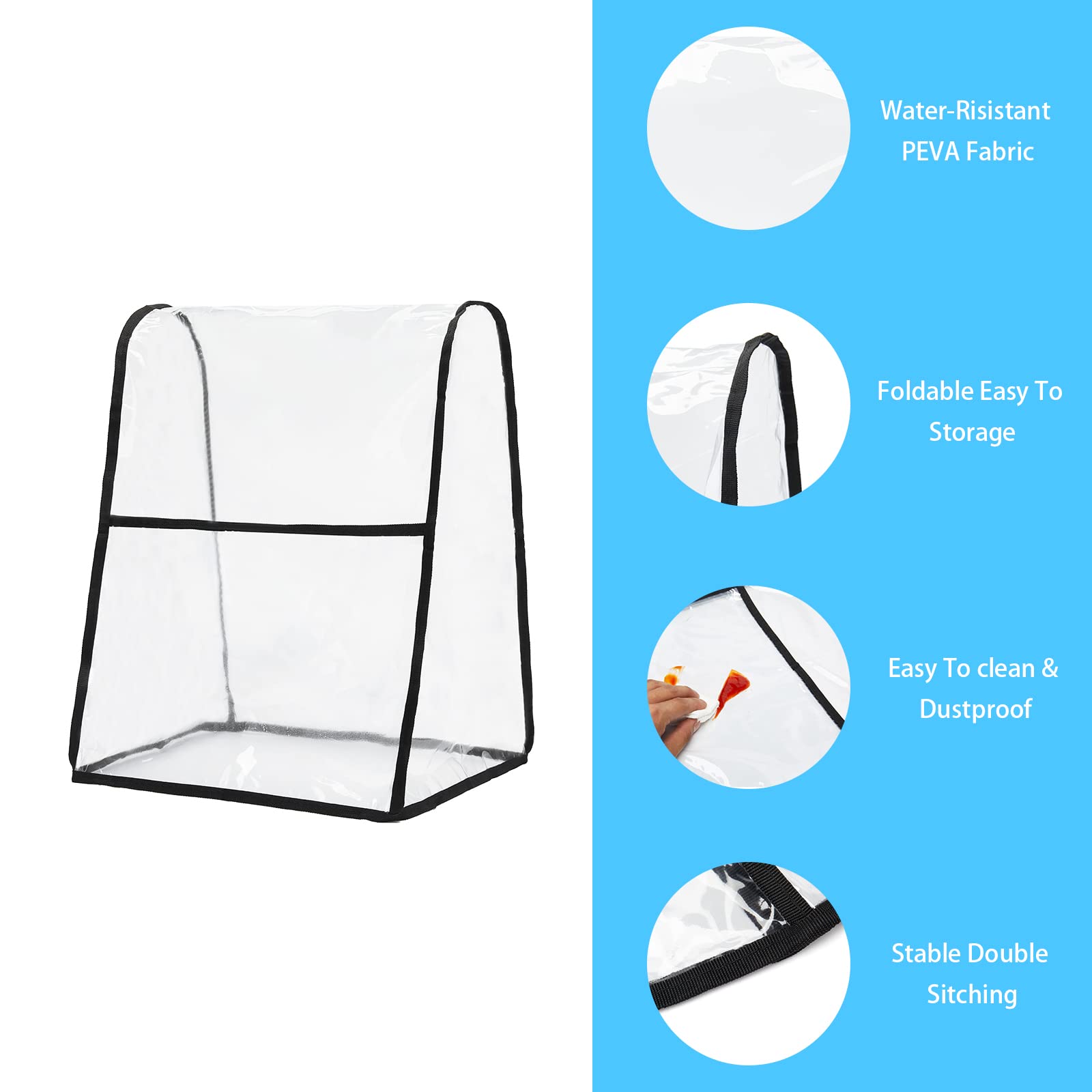 Kitchen Mixer Cover, Clear Mixer Covers, Stand Mixer Accessories, Mixer Dust Cover Fits Fits All Tilt Head & Bowl Lift Compatibl