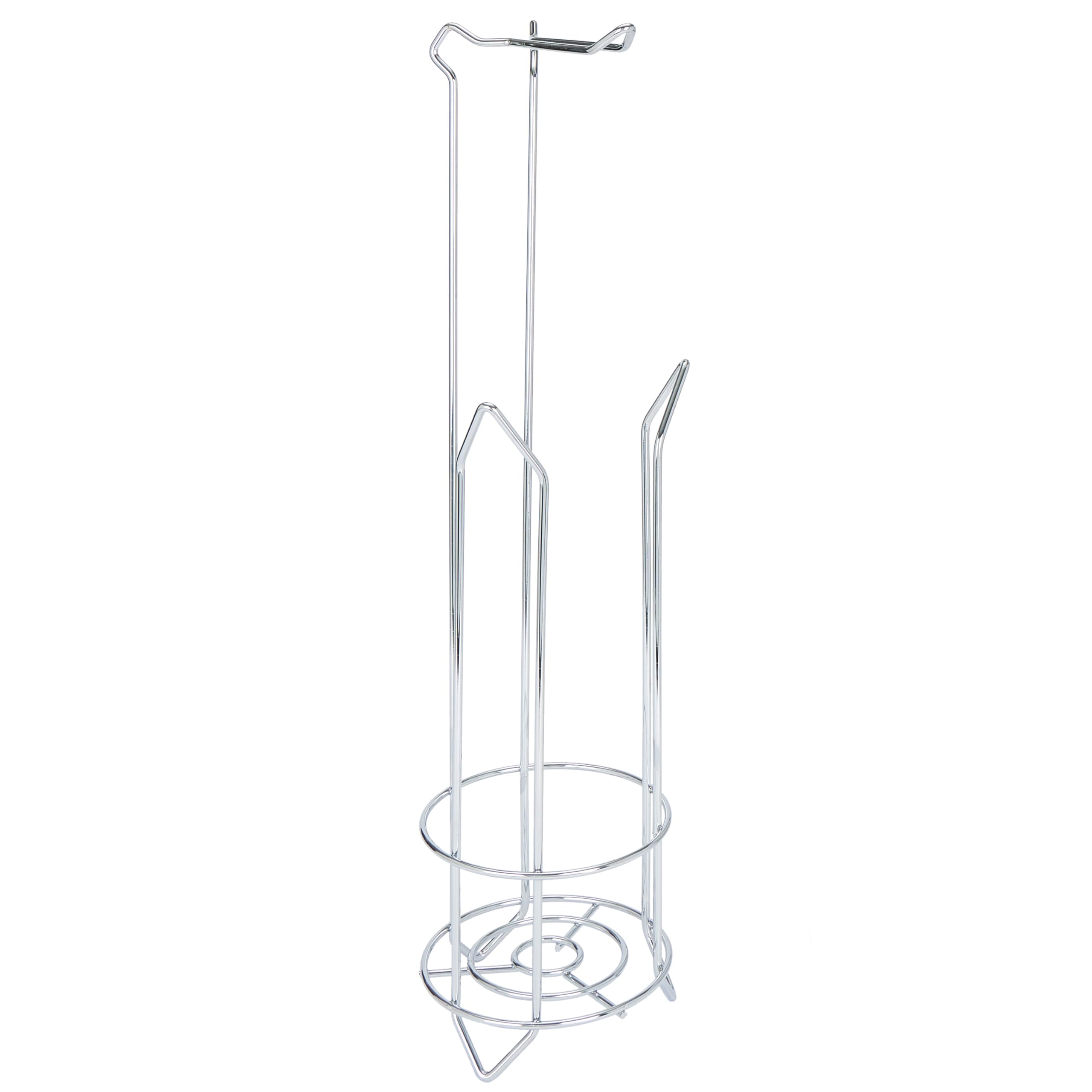 Bath Bliss Holder and Dispenser in Satin Nickel  Holds  Durable Iron Toilet Paper Reserve/Holder & Dispenser  Bathroom Storage for 4 Rolls Rust Resistant