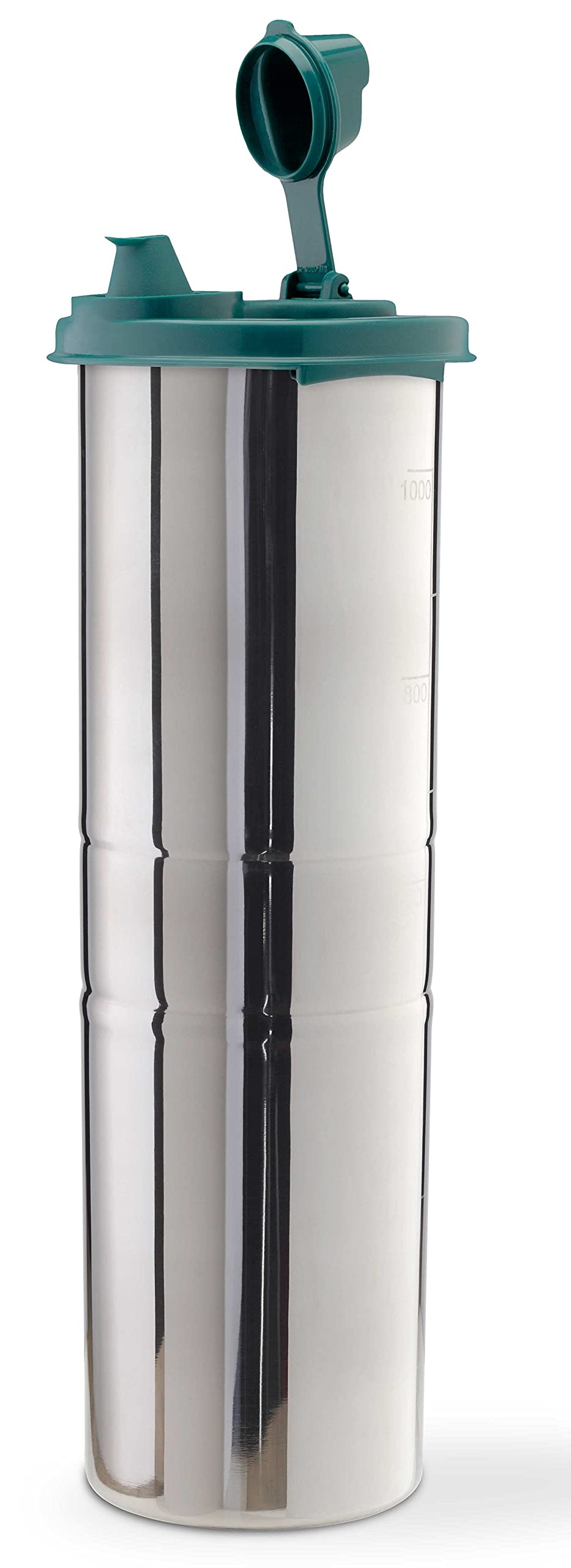 SignoraWare 1.1 Litres Easy Flow Stainless Steel Oil Dispenser Bottle with Lid and Cap | Air-Tight Spill-Proof | Food Grade Pour