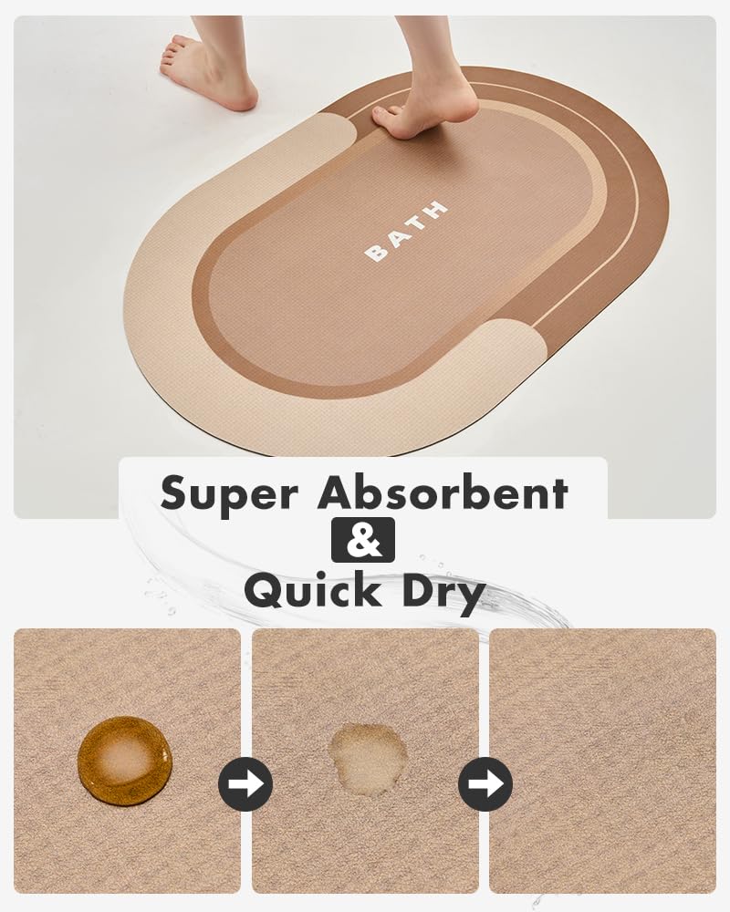 Bath Mat-Bathroom Mat Bathroom Rug Absorbent Non Slip Quick Dry Stain Resistant Bath Mat Rug For Bathroom Floor Bathmat-Easy Car