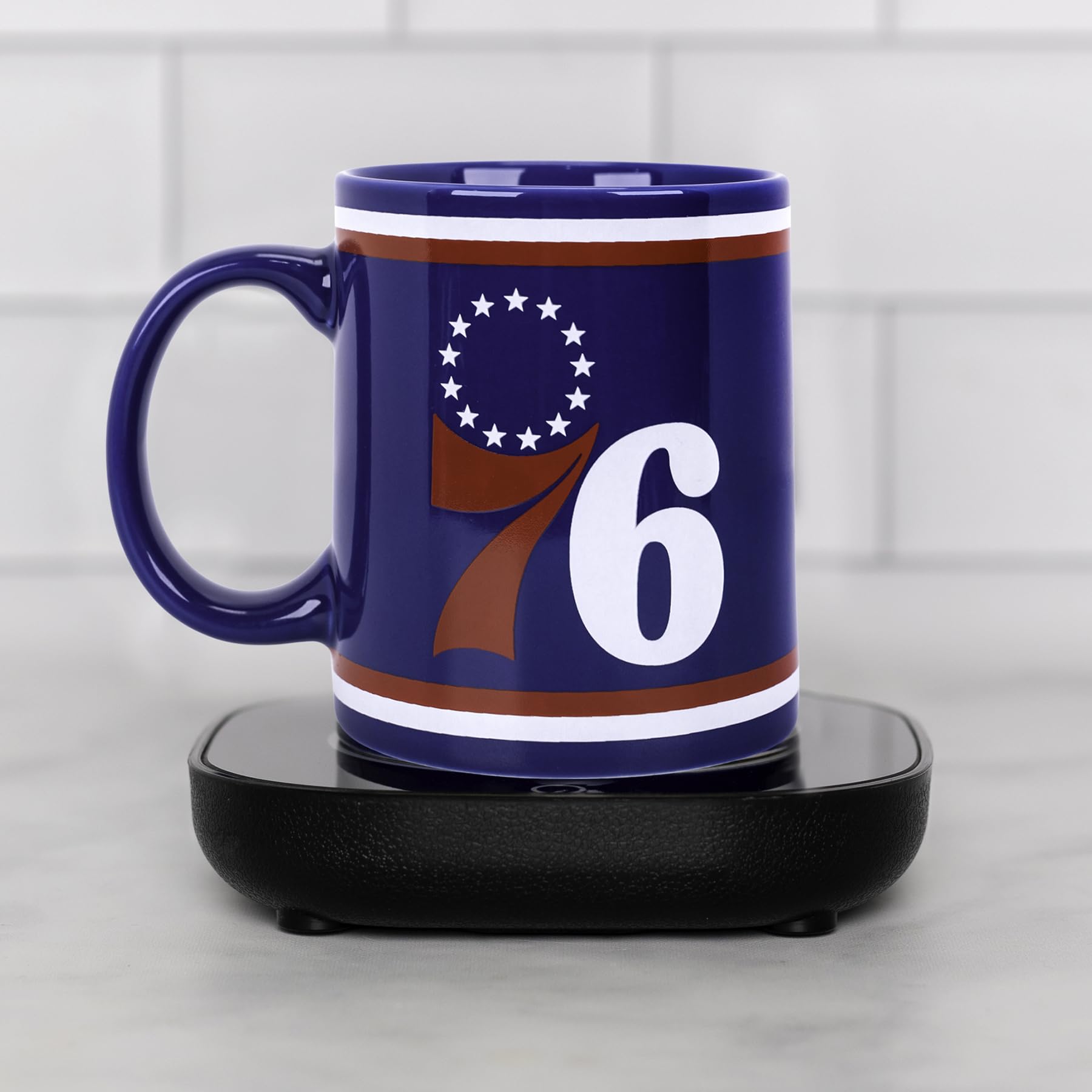 Uncanny Brands Nba Philadelphia 76Ers Logo Mug Warmer With Mug Keeps Your Favorite Beverage Warm - Auto Shut On/Off