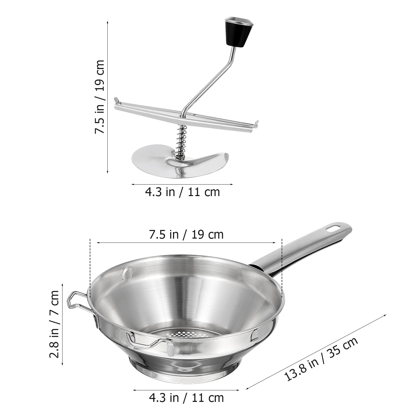 Upkoch Ergonomic Rotary Food Stainless Steel Food Mill Hand Crank,Food Stainer For Tomato,Rice Mesher,Fruit Jam,Vegetable,Baby F