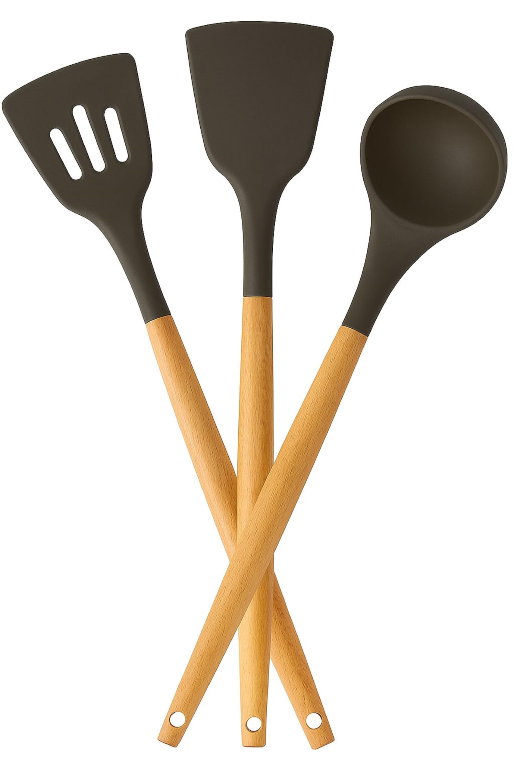 Wooden Spatula Set, Silicon Spatula Set For Kitchen, Kitchen Utensil Set, NonStick Pan Cooking Spatula Turner, Heat Resistant U