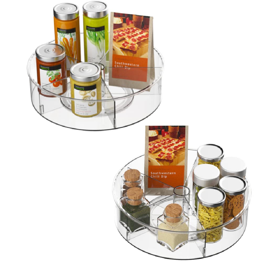 Plastic Round Lazy Susan Rotating Turntable Food Storage Container For Cabinet, Pantry, Refrigerator, Countertop, Spinning Organ