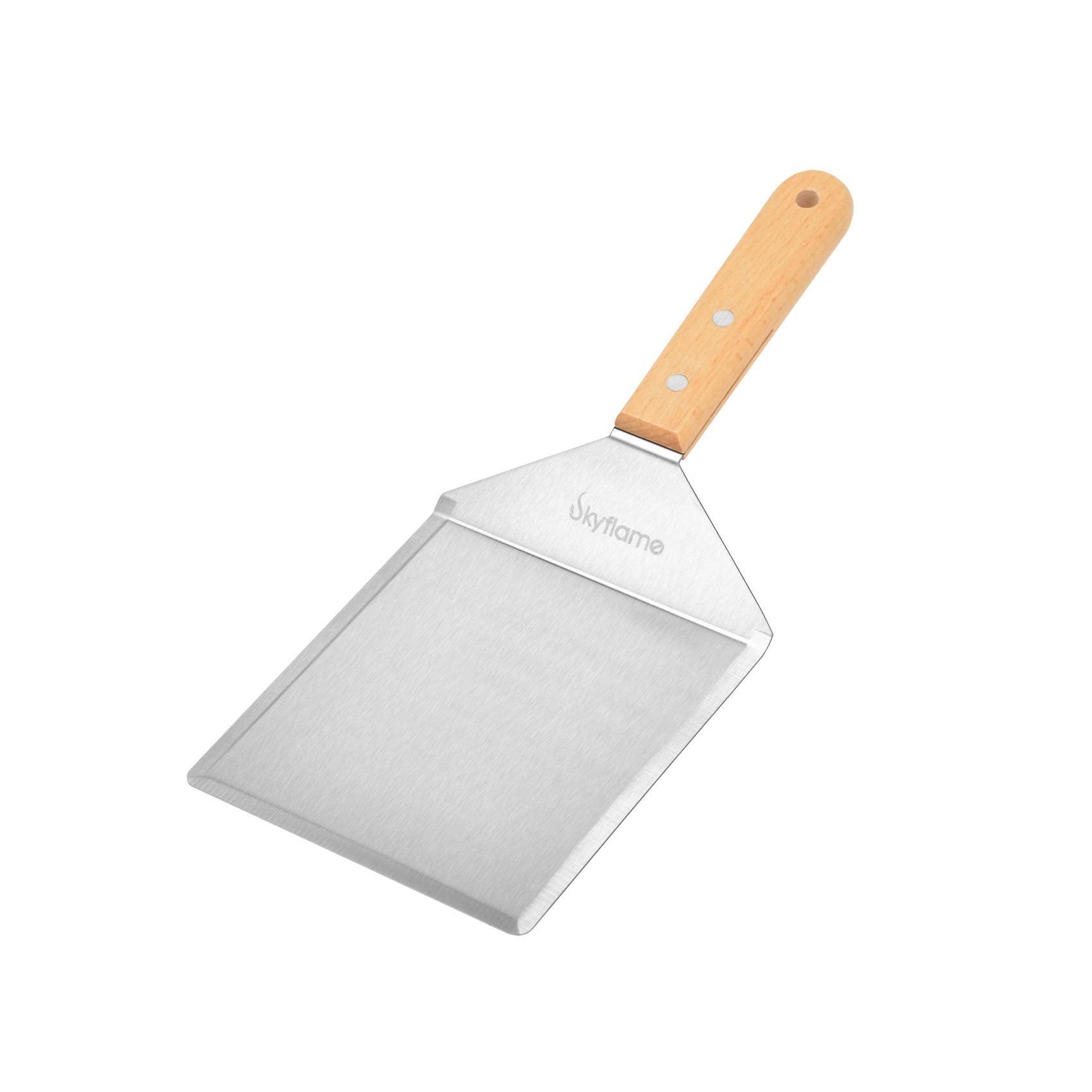 Skyflame Stainless Steel Griddle Spatula - Griddle Accessories 6 X 5 In Hamburger Turner Scraper With Cutting Edge, Great For Pa