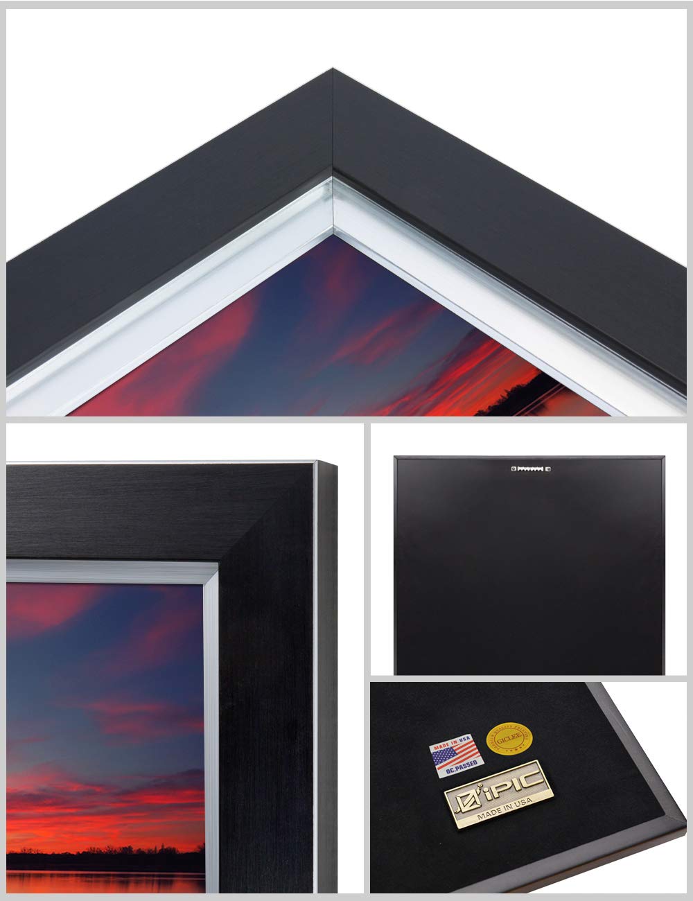 Ipic - Our Own Sunset Personalized Artwork With Names, Customized Gift For Anniversary. Giclee Wallart With High Grade Frame. Pi