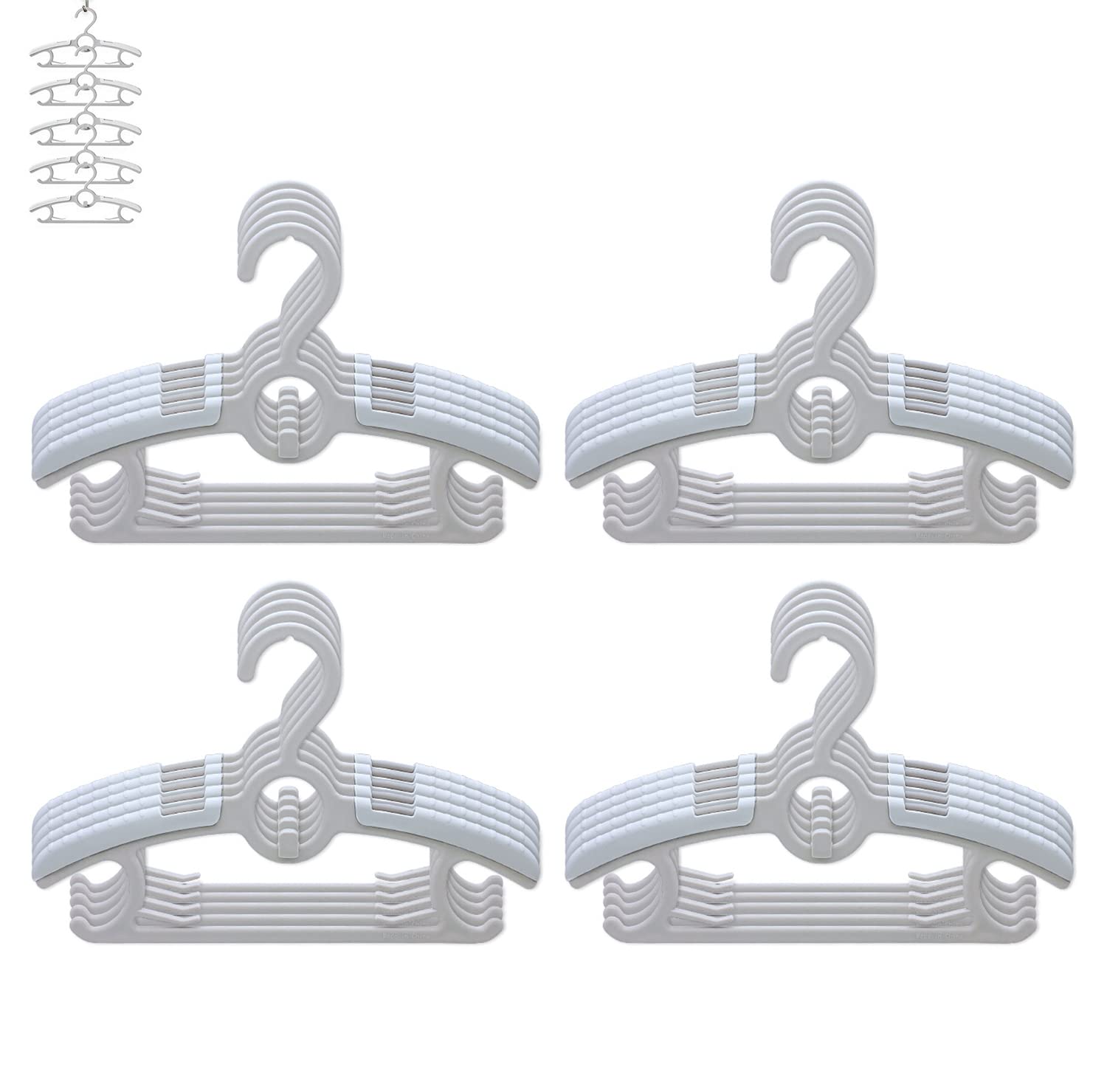 Gencuoir Baby Nursery Closet Hangers, Ultra Thin Non-Slip And Extendable Laundry Infant Pant Hanger For Newborn Clothes 20Pcs11-