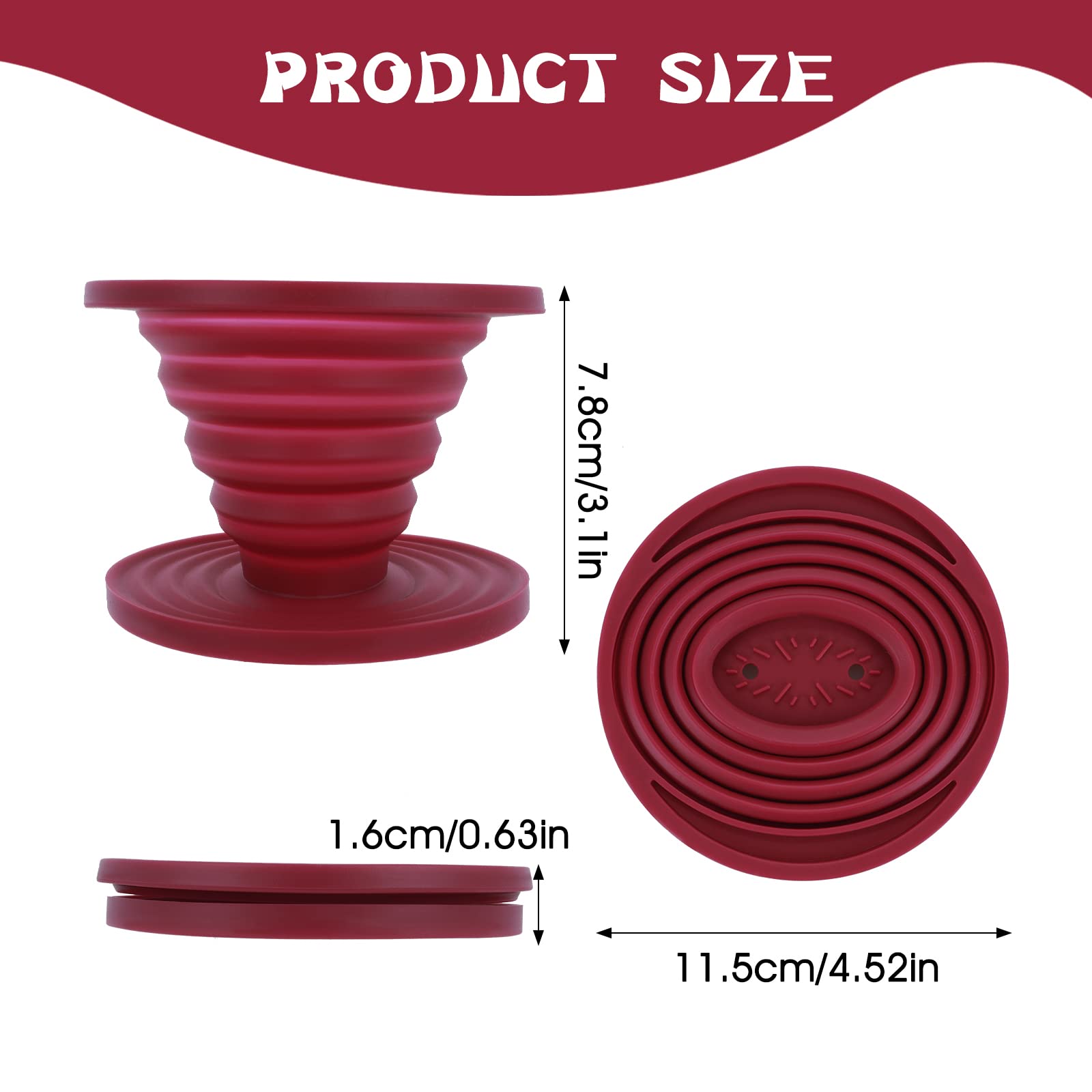 Prasacco Pour Over Coffee Maker Collapsible Pour Over Coffee Dripper Portable Camping Coffee Maker Reusable Silicone Pour Over C