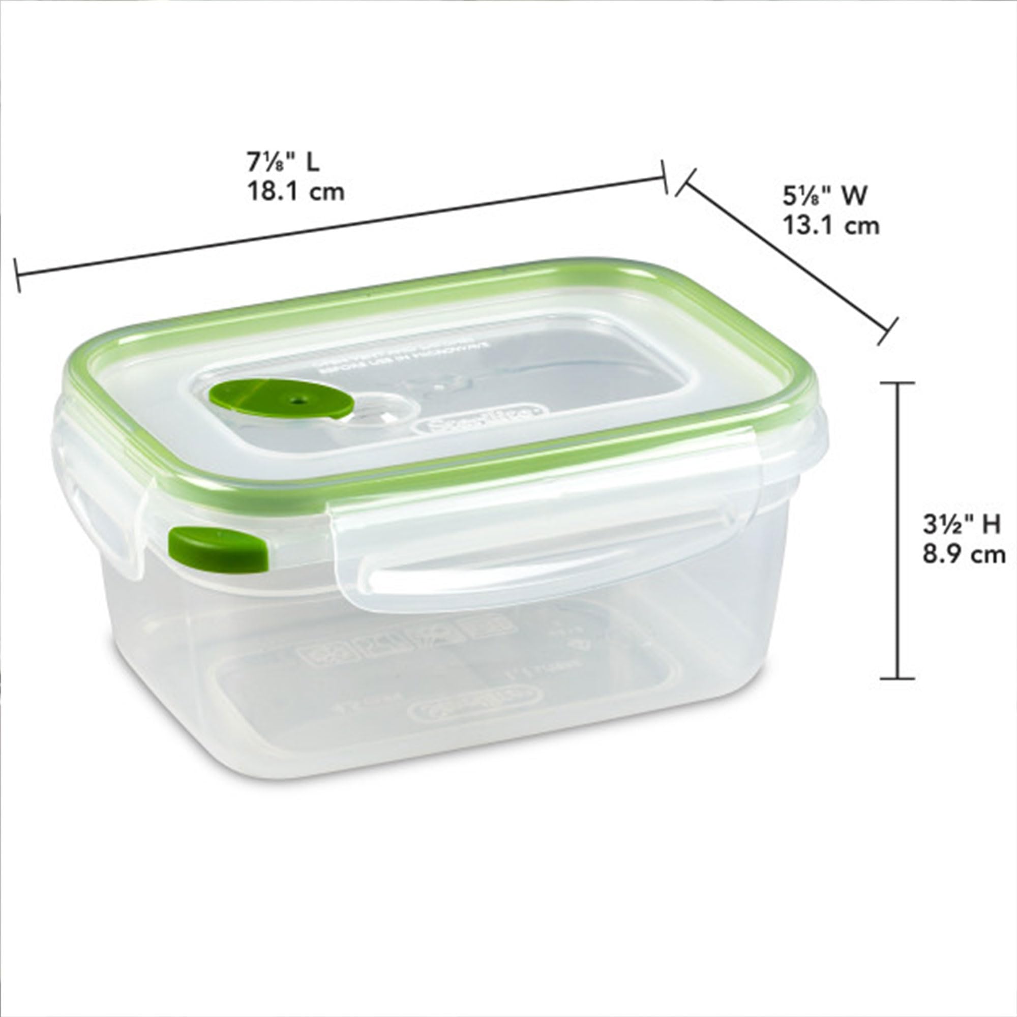 Sterilite Ultra-Seal 4.5 Cup Rectangle, Airtight Food Storage Container, Latching Lid, Microwave And Dishwasher Safe, Clear With