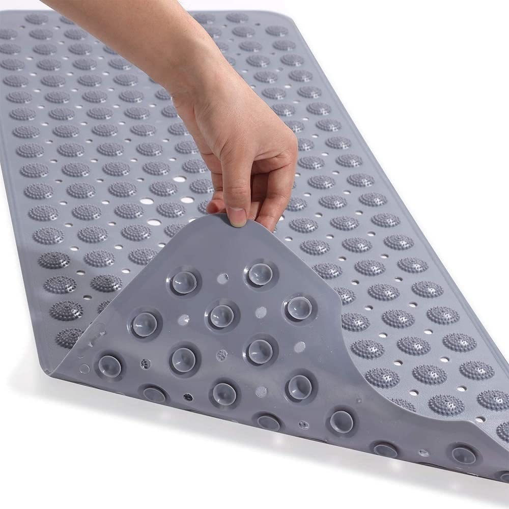 Vhkd Pvc Bathroom Mat Anti Slip Rectangle (Grey 100X40)