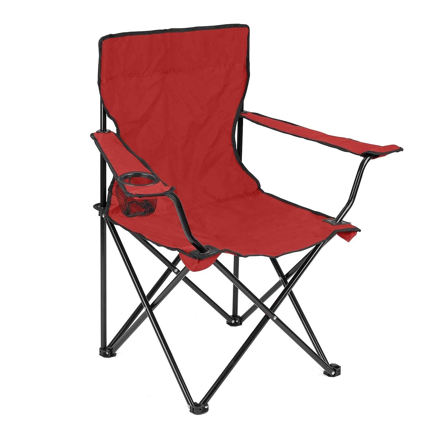 Smitex Camping Folding Chair Outdoor Garden, Picnic, Travelling, Lawn, Patio Outdoor Chairs With Carrying Bag (Red)