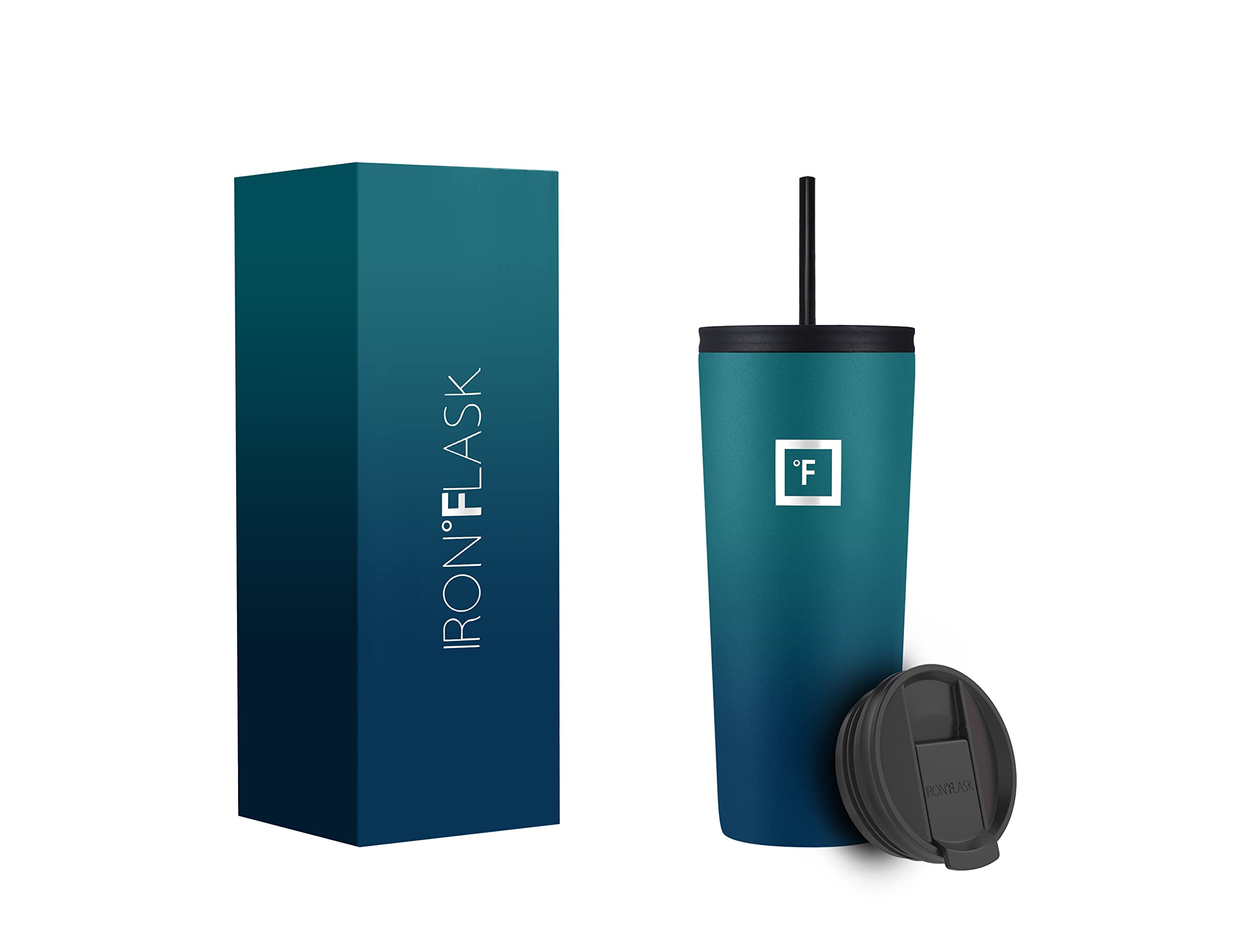 IRON FLASK Classic Tumbler 2.0-2 Lids (Straw Flip), Vacuum Insulated Stainless Steel Water Bottle, Double Walled, Drinking Cup, 
