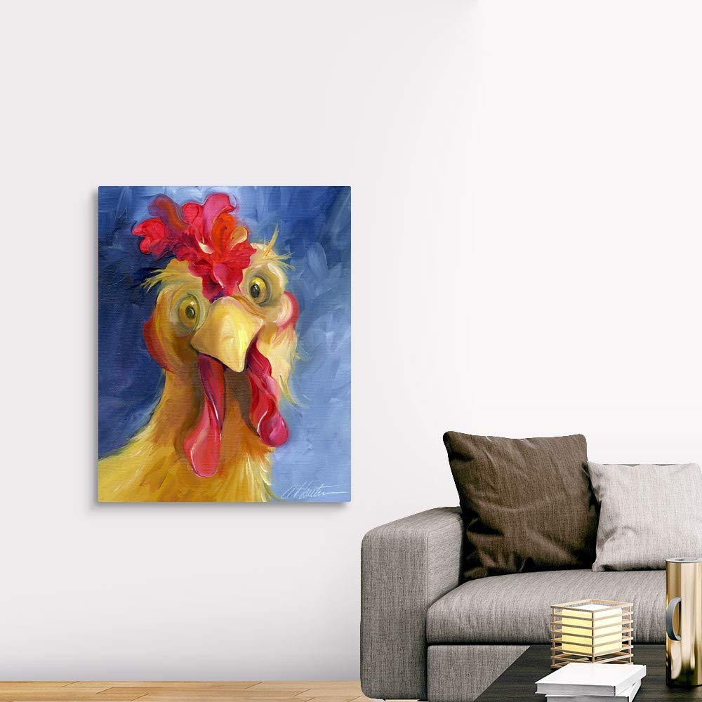 Canvas On Demand Are You Chicken Canvas Wall Art Print By Amy Hautman, Home Decor, Chicken, Wildlife Artwork, 36''X45''